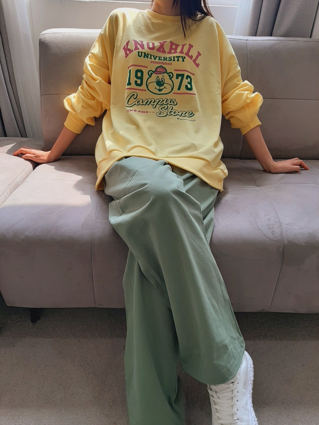 ラウンドネックルーズ長袖ロゴスウェット | 詳細画像7