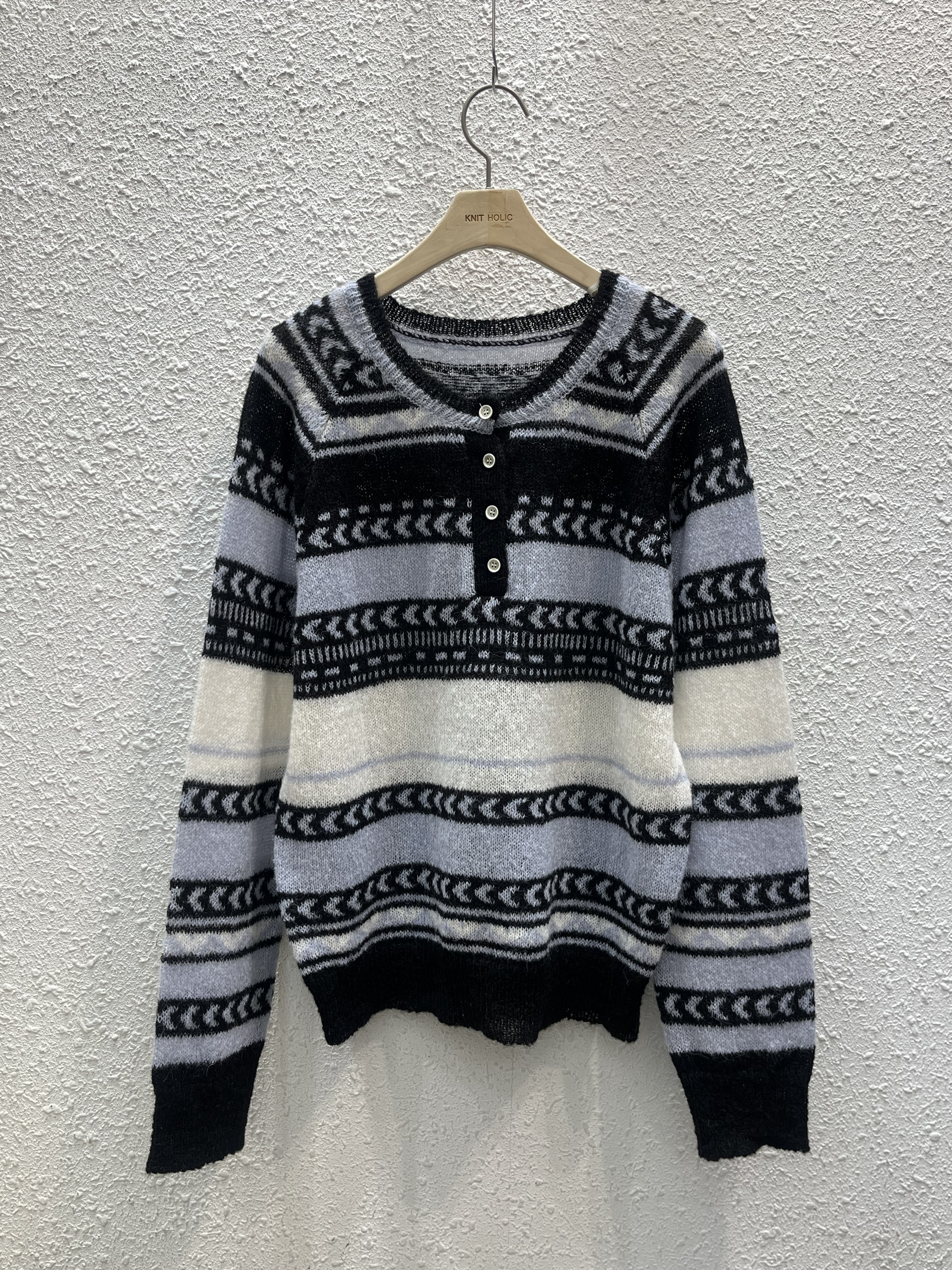 ヘンリーネックラグランエスニックニット | 詳細画像10