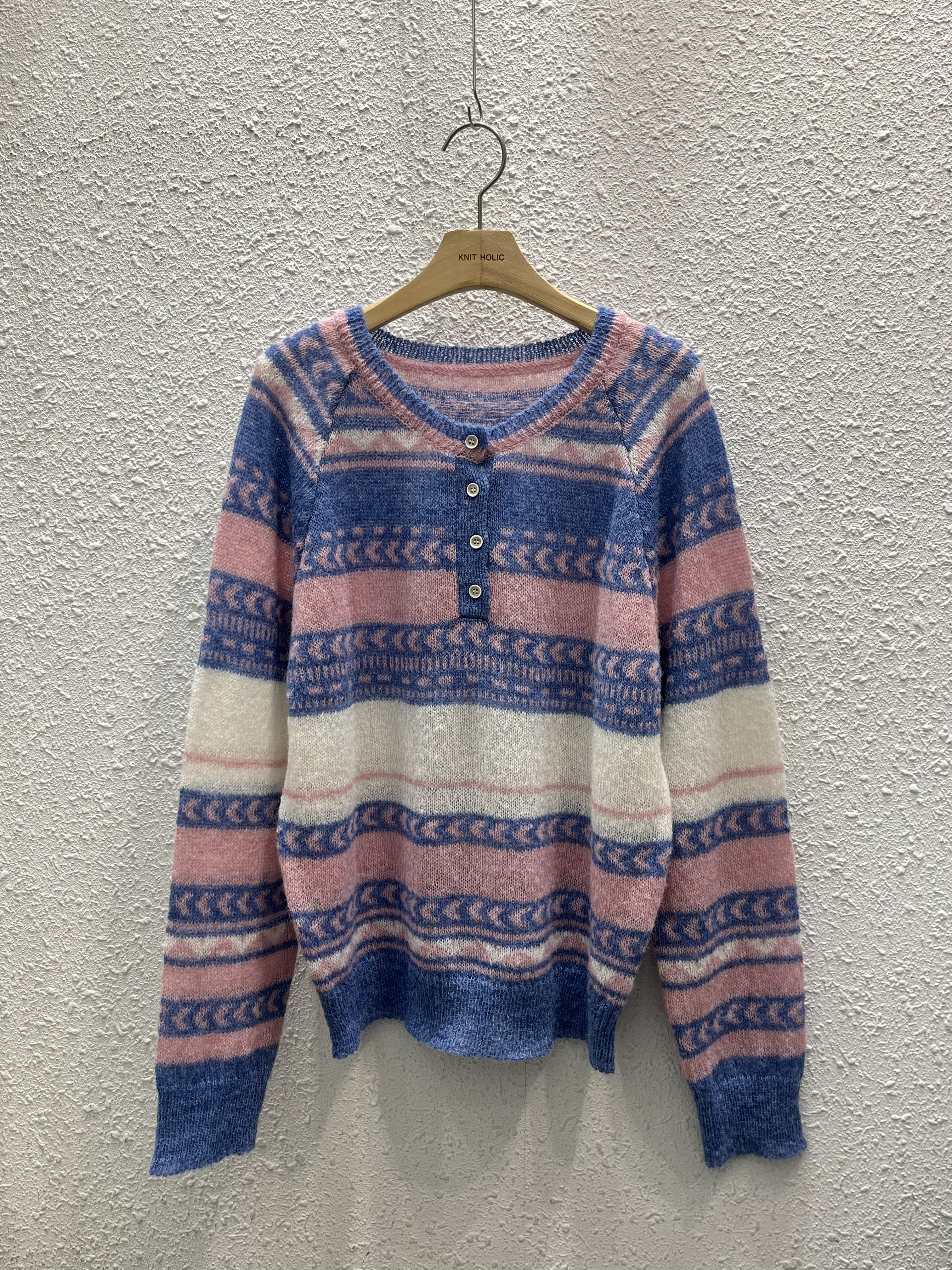 ヘンリーネックラグランエスニックニット | 詳細画像12