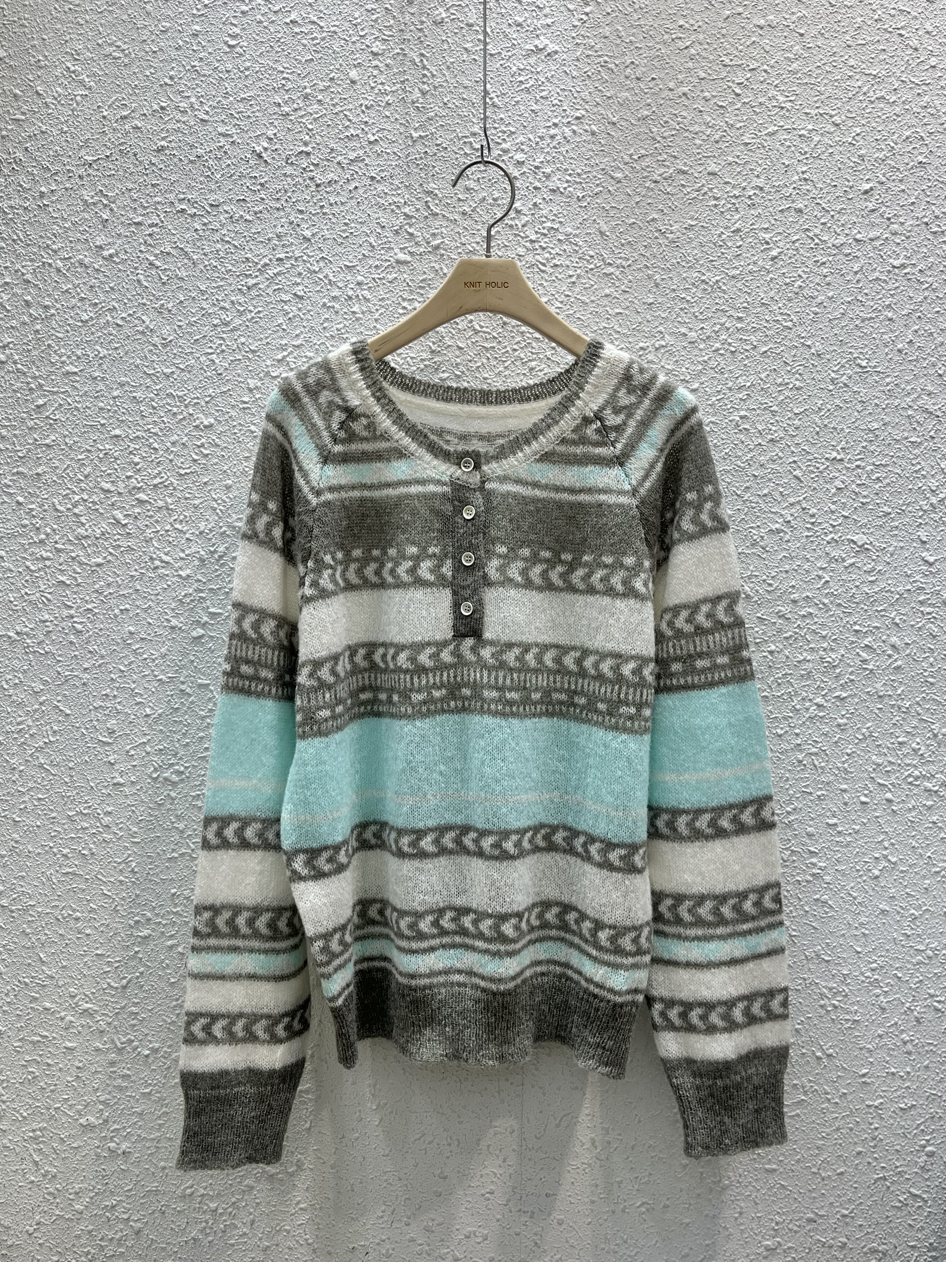 ヘンリーネックラグランエスニックニット | 詳細画像11