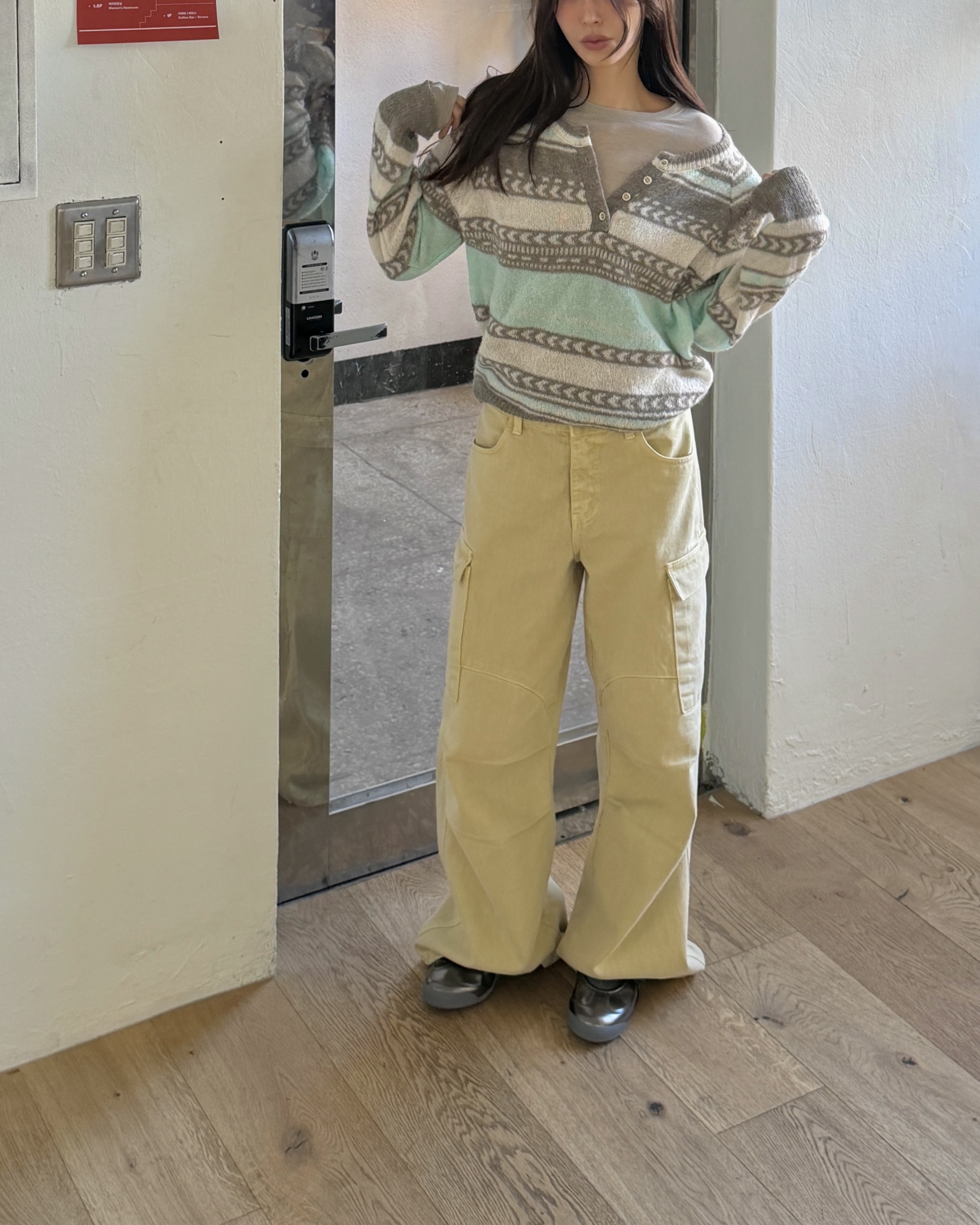 ヘンリーネックラグランエスニックニット | 詳細画像5