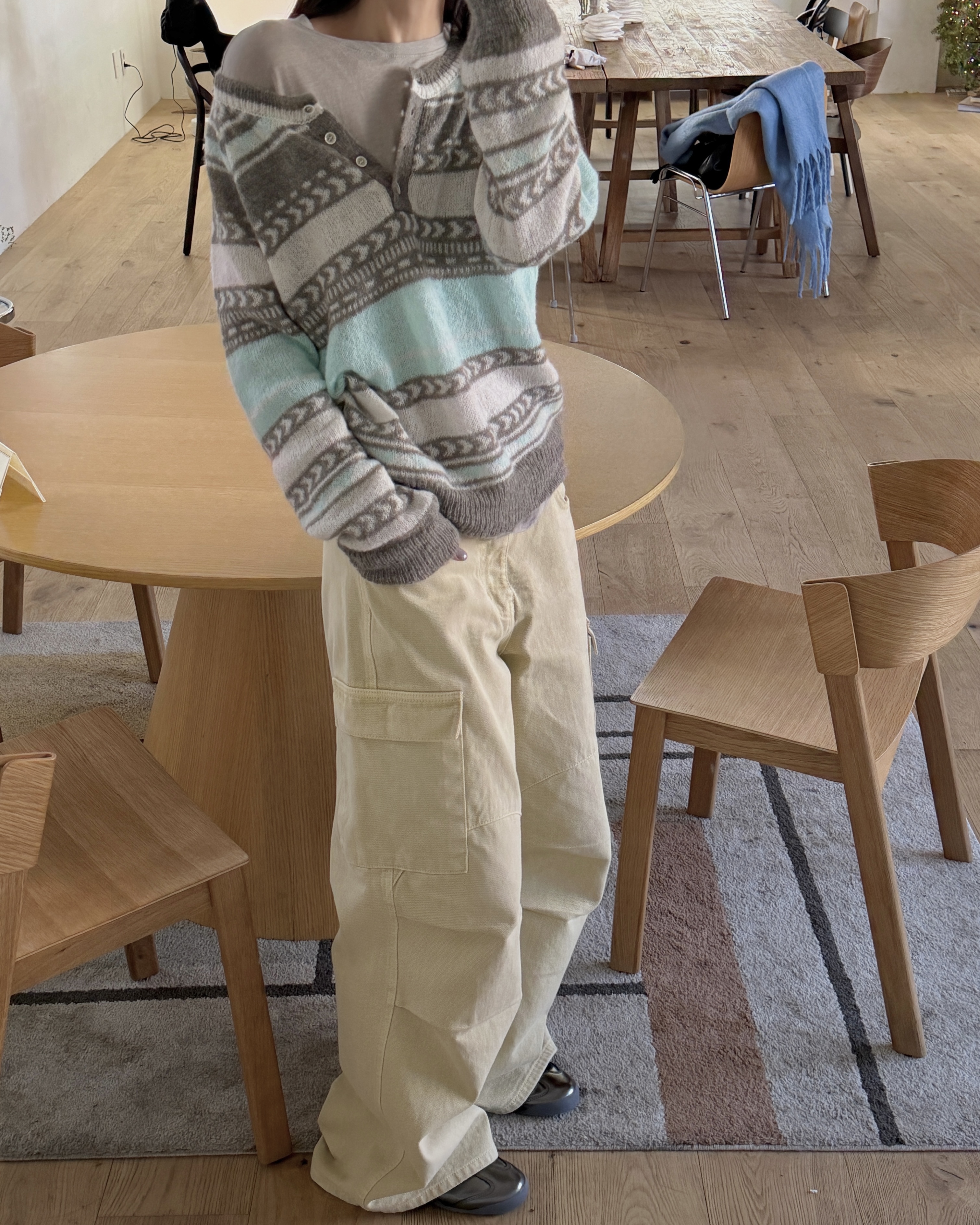 ヘンリーネックラグランエスニックニット | 詳細画像6