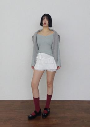 パンツ裏地ミックスチェックプリーツミニスカート | レディース