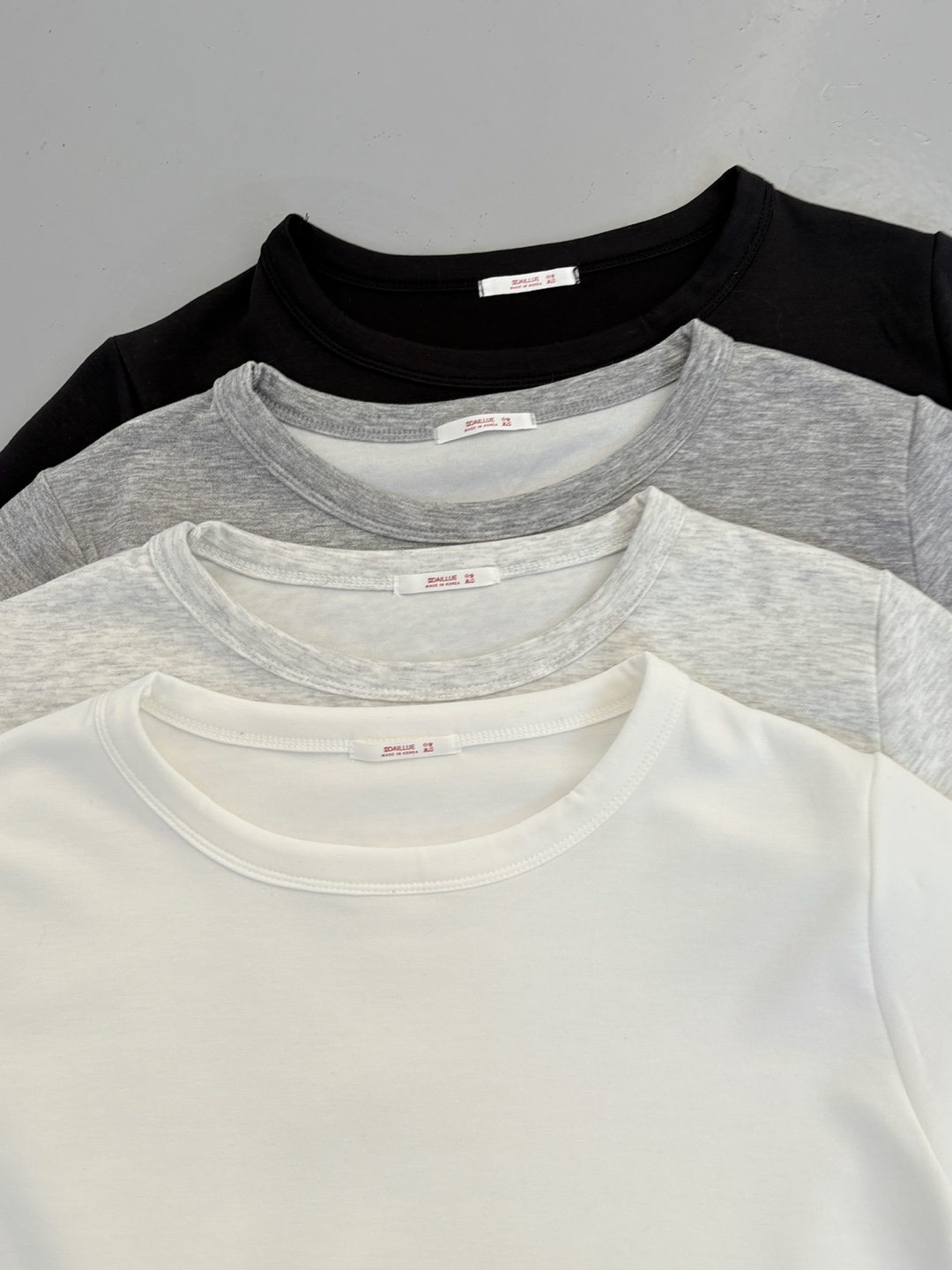 ラウンドネックシンプルベーシック半袖セミクロップド無地Tシャツ | 詳細画像19