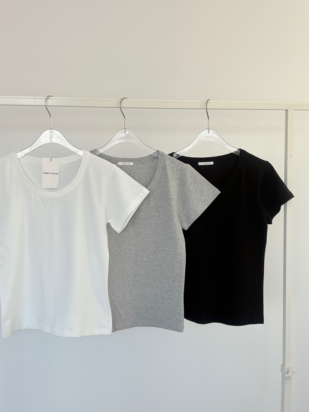 ラウンドネックシンプル半袖無地Tシャツ | 詳細画像3