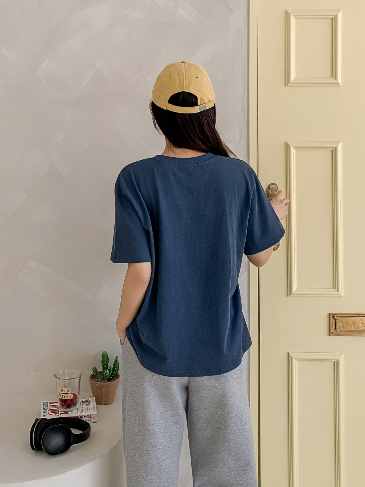 コットンラウンドネックルーズ半袖プリントカラーTシャツ | 詳細画像5