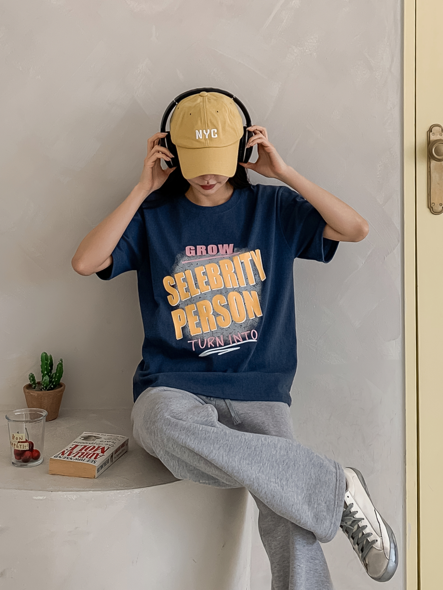 コットンラウンドネックルーズ半袖プリントカラーTシャツ | 詳細画像12