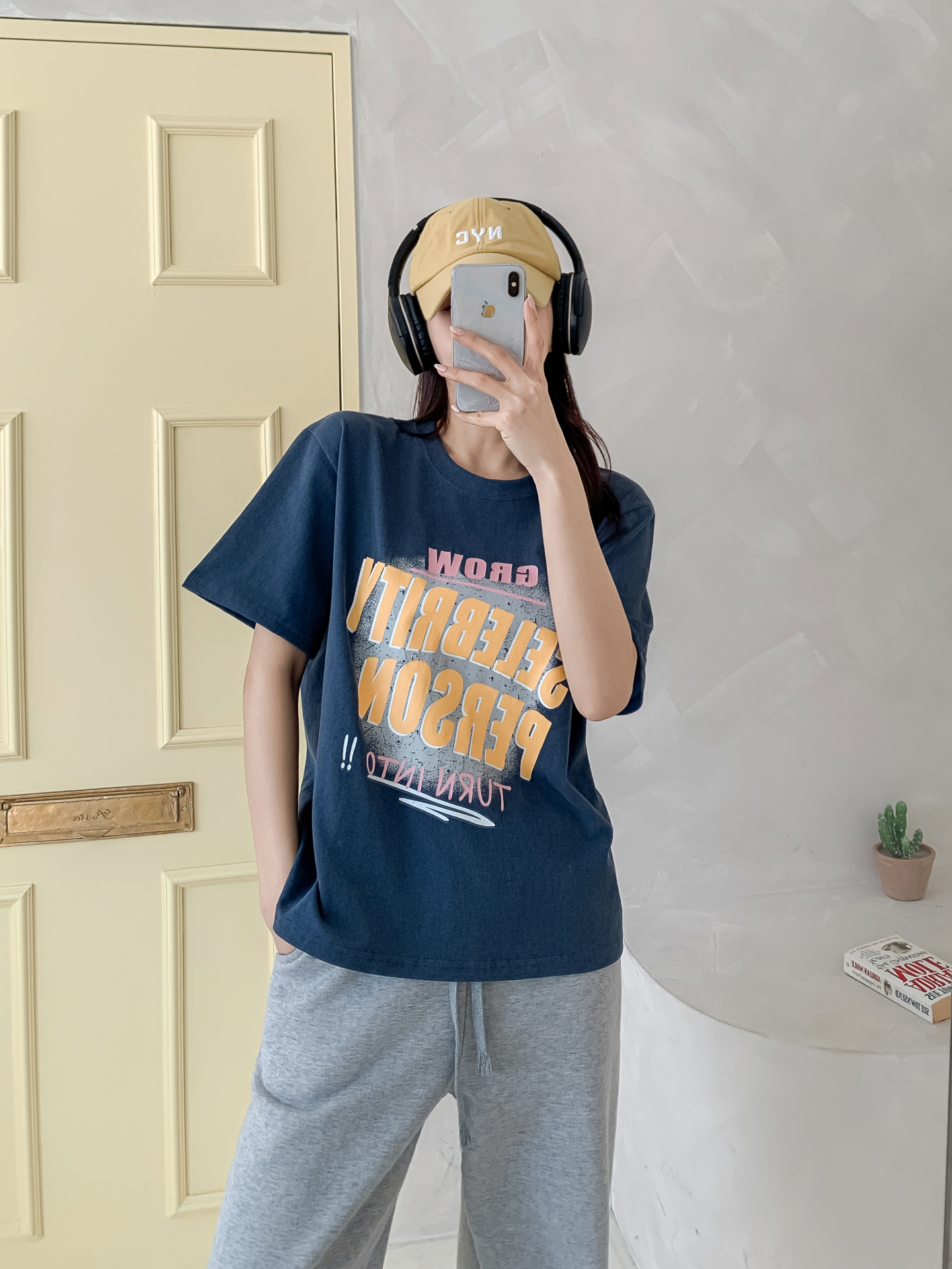 コットンラウンドネックルーズ半袖プリントカラーTシャツ | 詳細画像16