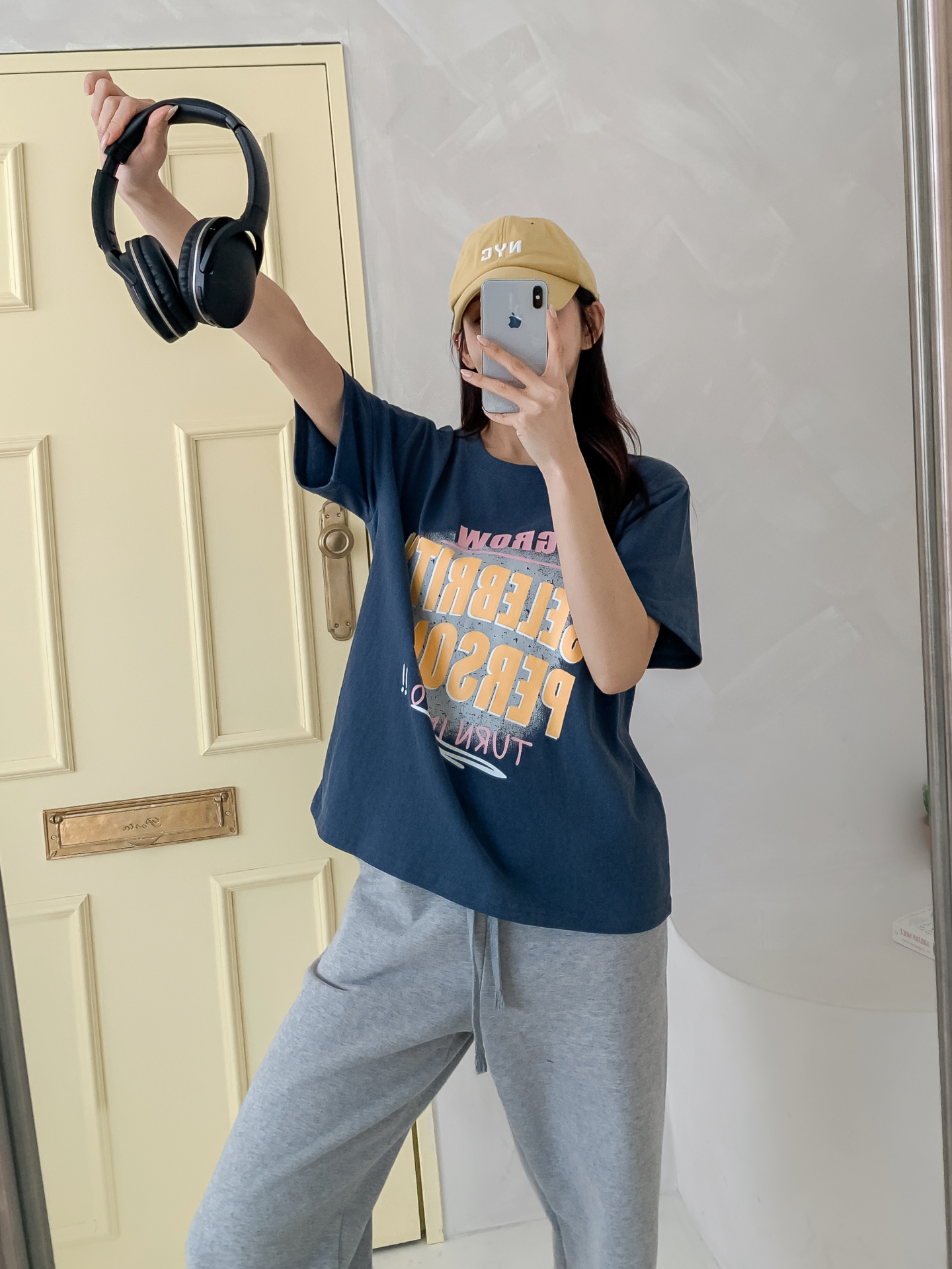 コットンラウンドネックルーズ半袖プリントカラーTシャツ | 詳細画像18