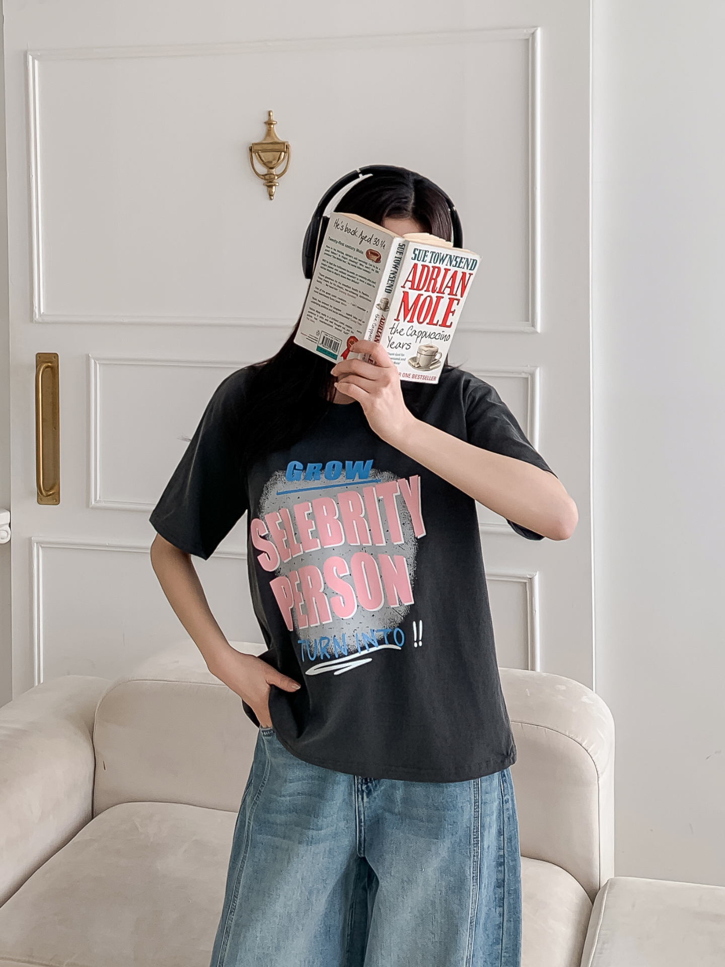 コットンラウンドネックルーズ半袖プリントカラーTシャツ | 詳細画像28