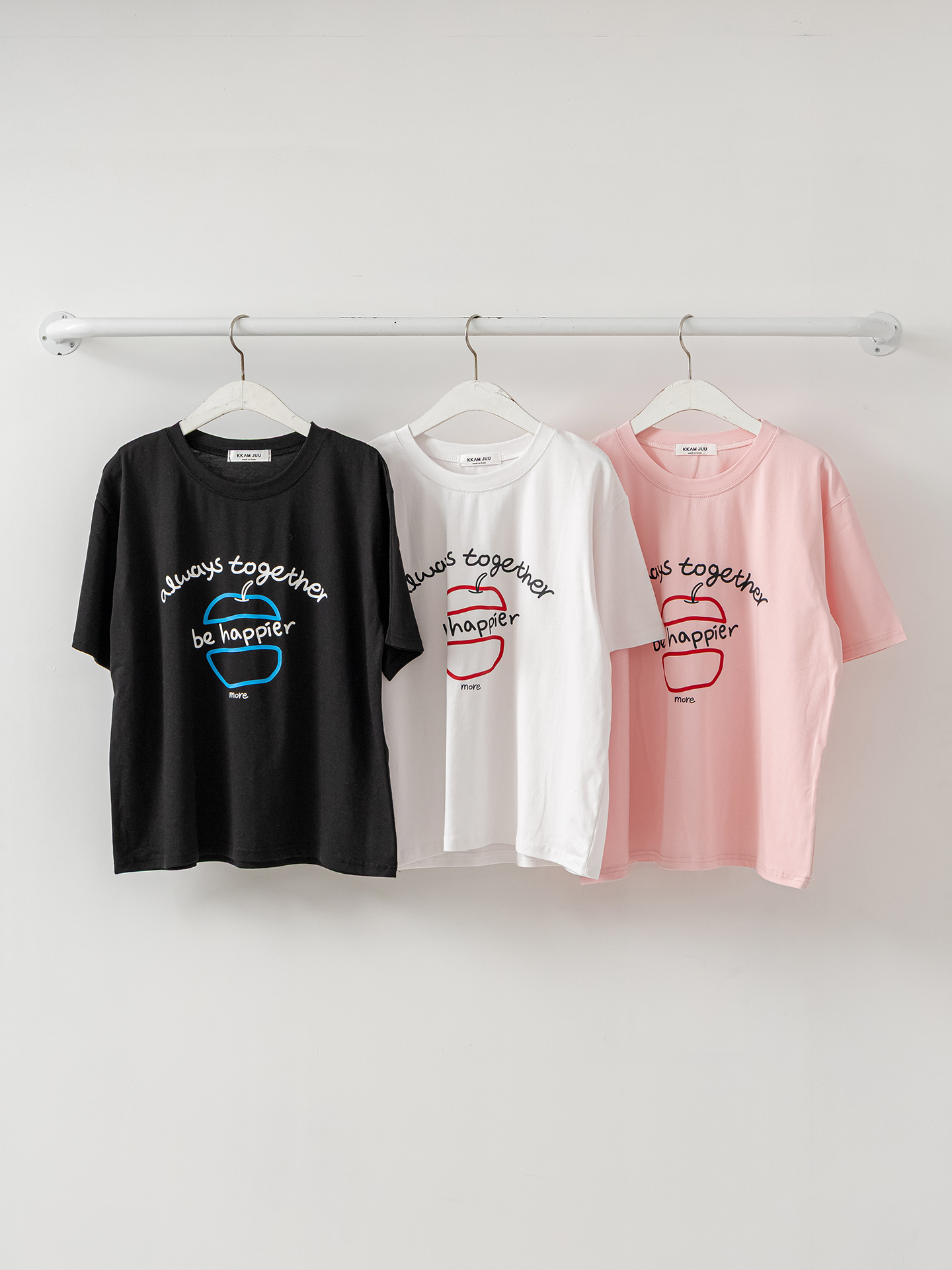 ラウンドネックルーズ半袖プリントカラーTシャツ | 詳細画像2
