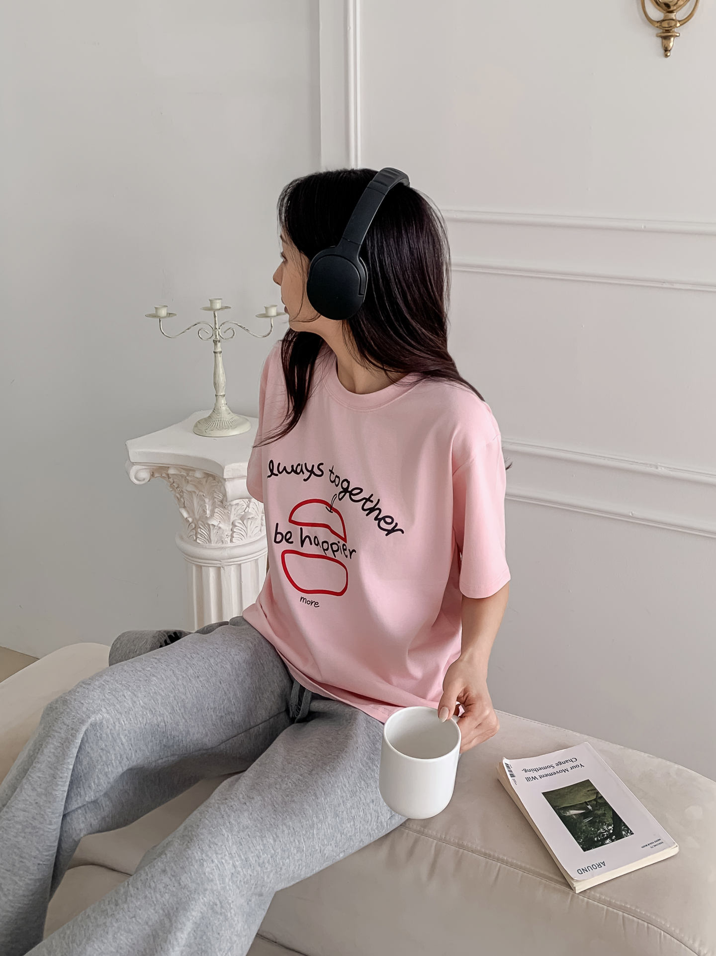 ラウンドネックルーズ半袖プリントカラーTシャツ | 詳細画像13