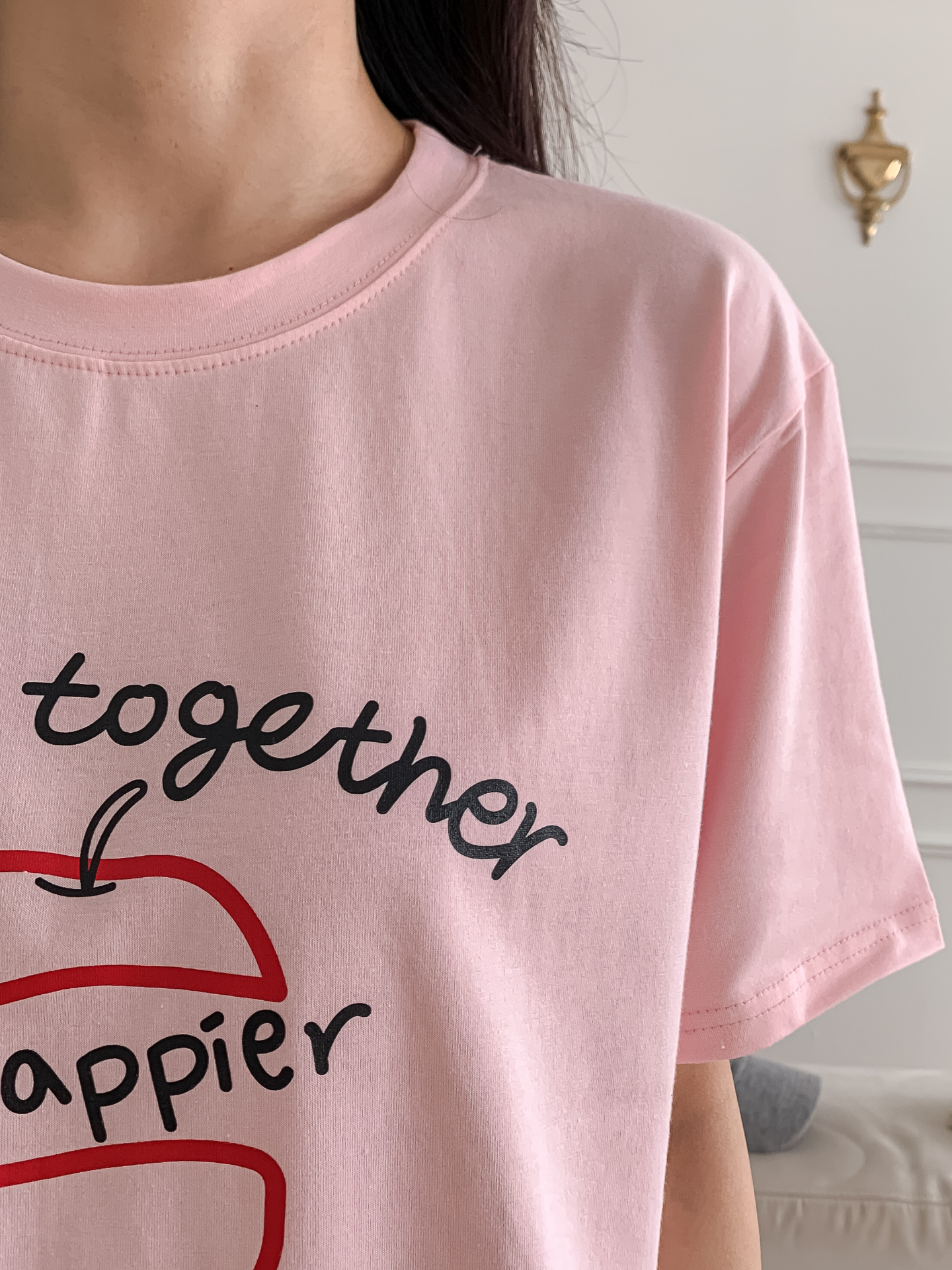 ラウンドネックルーズ半袖プリントカラーTシャツ | 詳細画像16