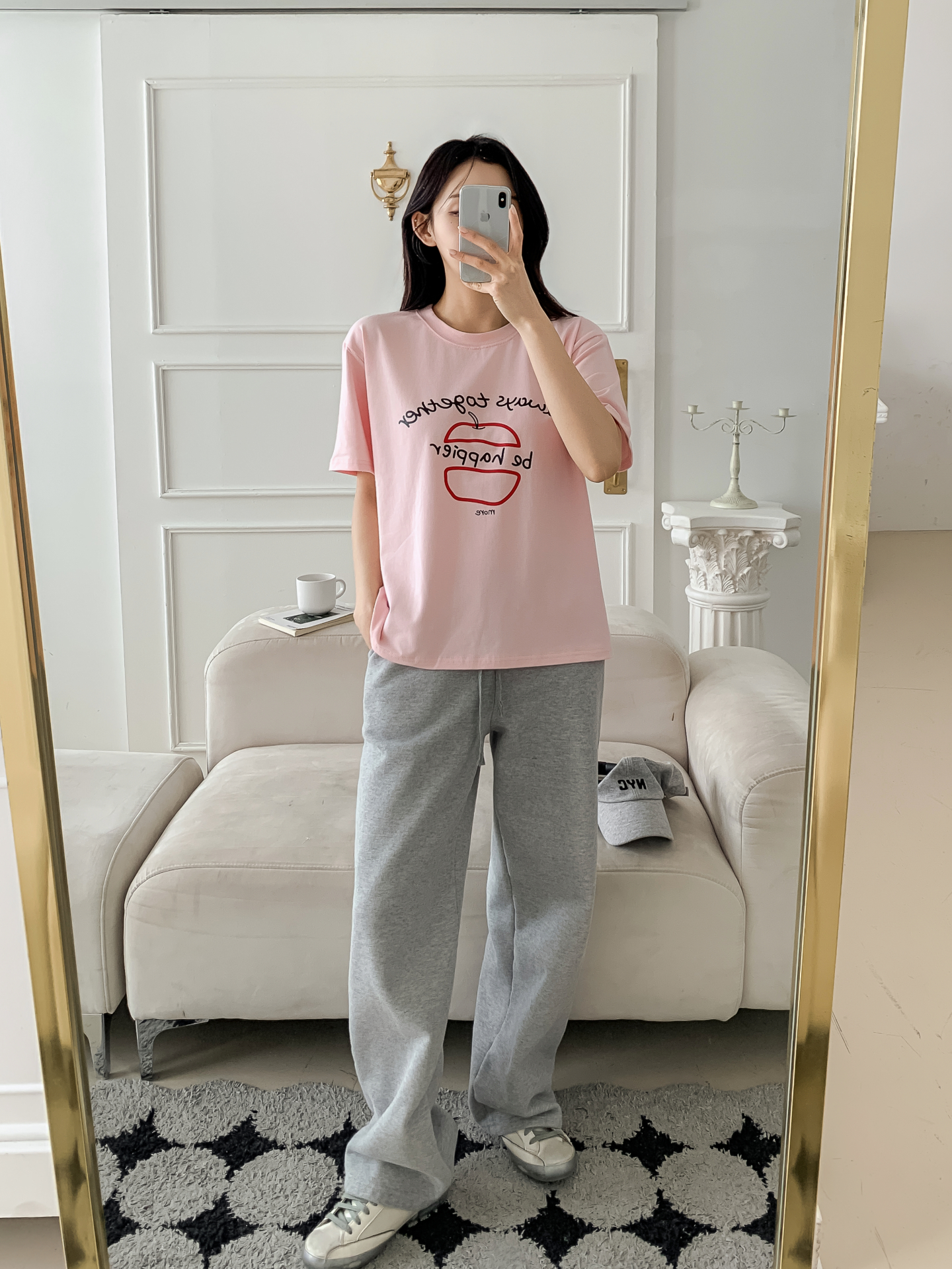 ラウンドネックルーズ半袖プリントカラーTシャツ | 詳細画像19