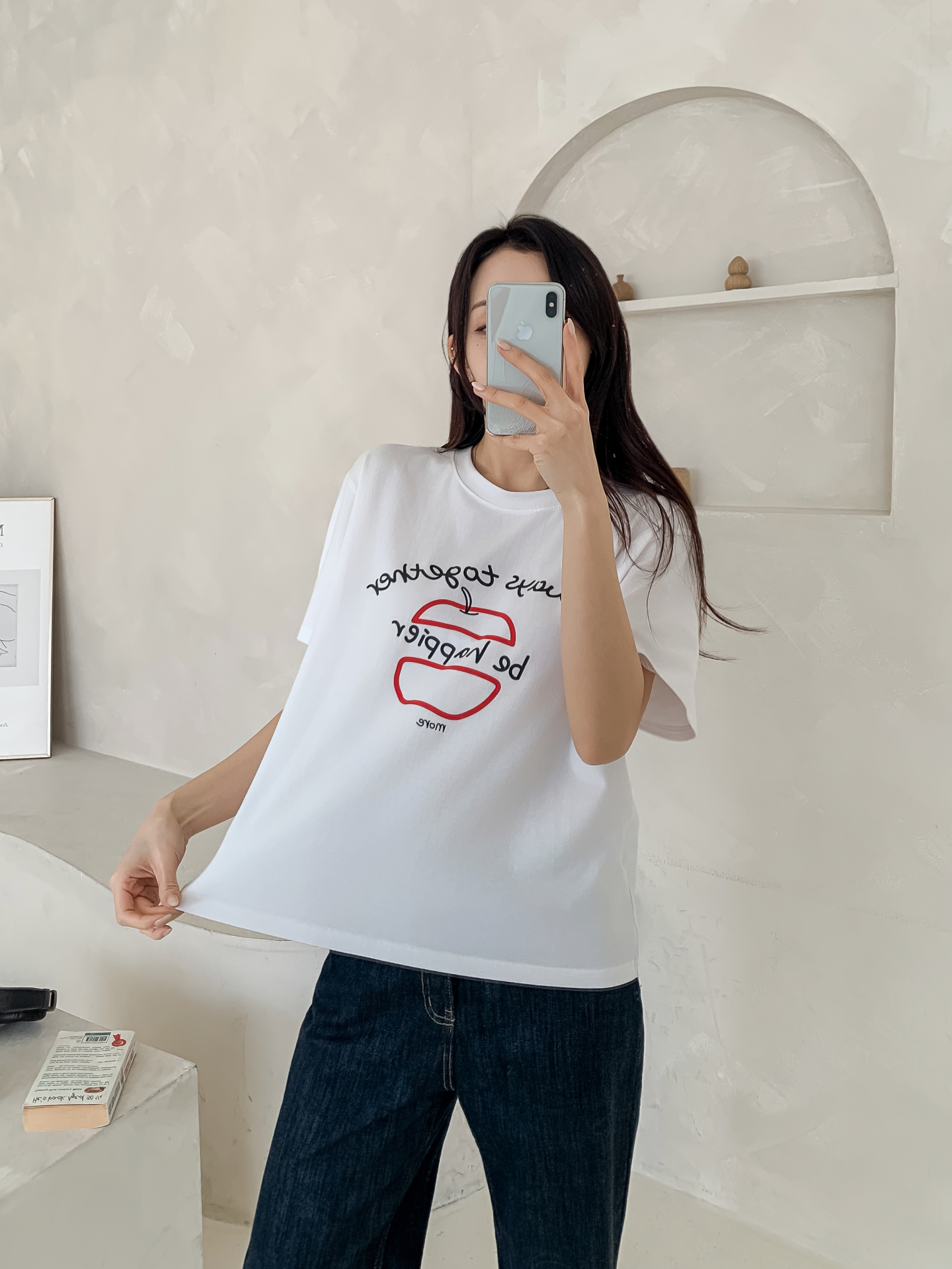 ラウンドネックルーズ半袖プリントカラーTシャツ | 詳細画像22