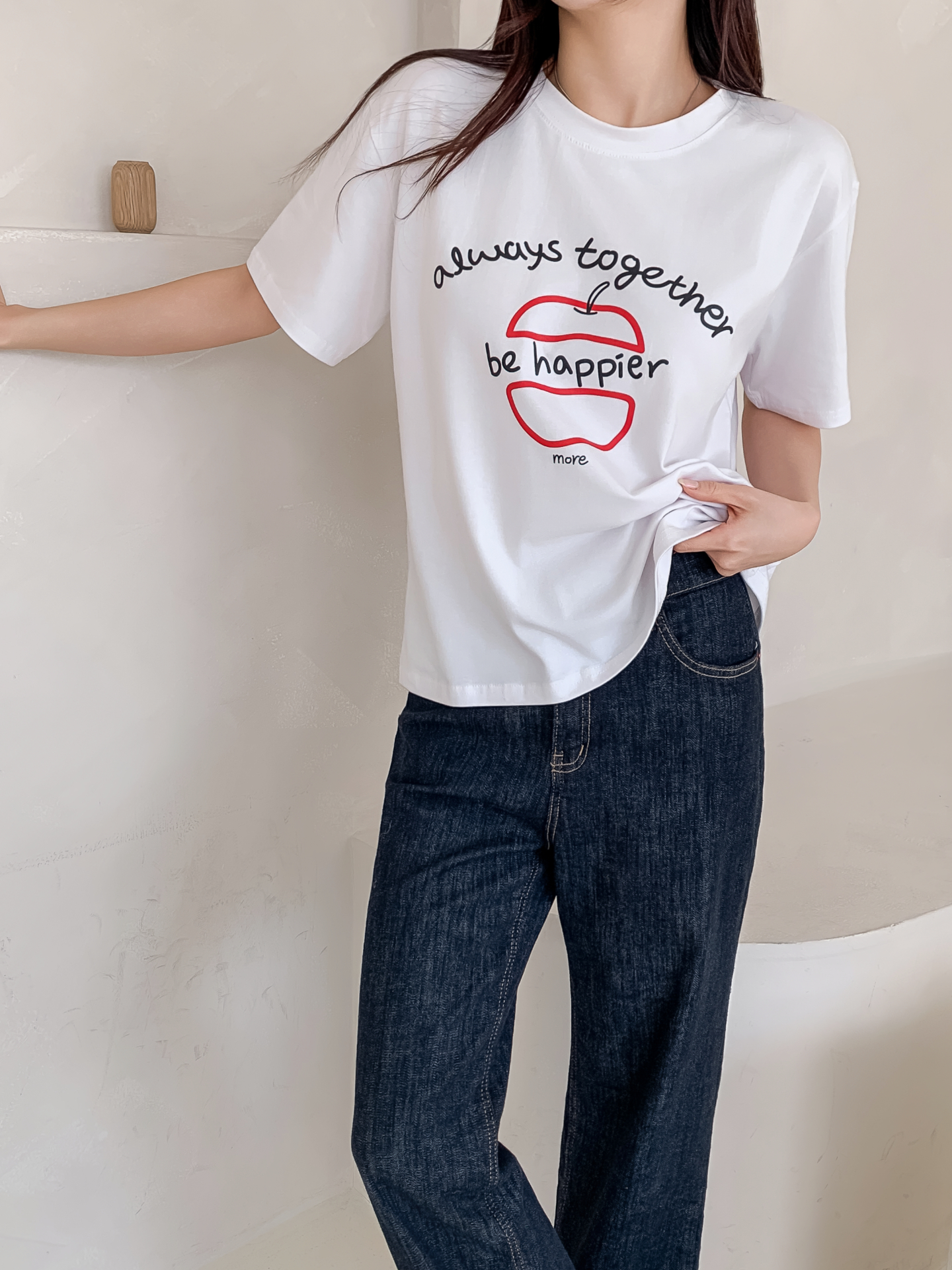 ラウンドネックルーズ半袖プリントカラーTシャツ | 詳細画像25