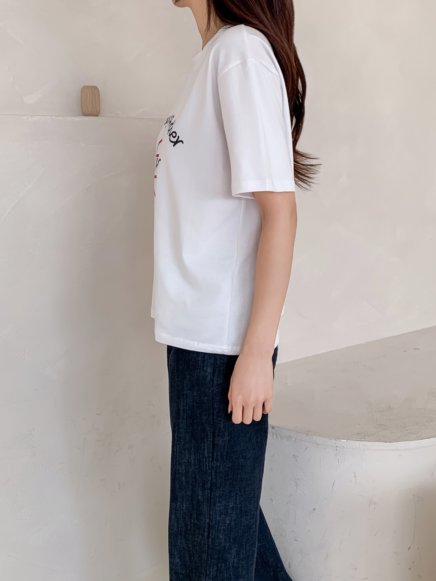 ラウンドネックルーズ半袖プリントカラーTシャツ | 詳細画像26