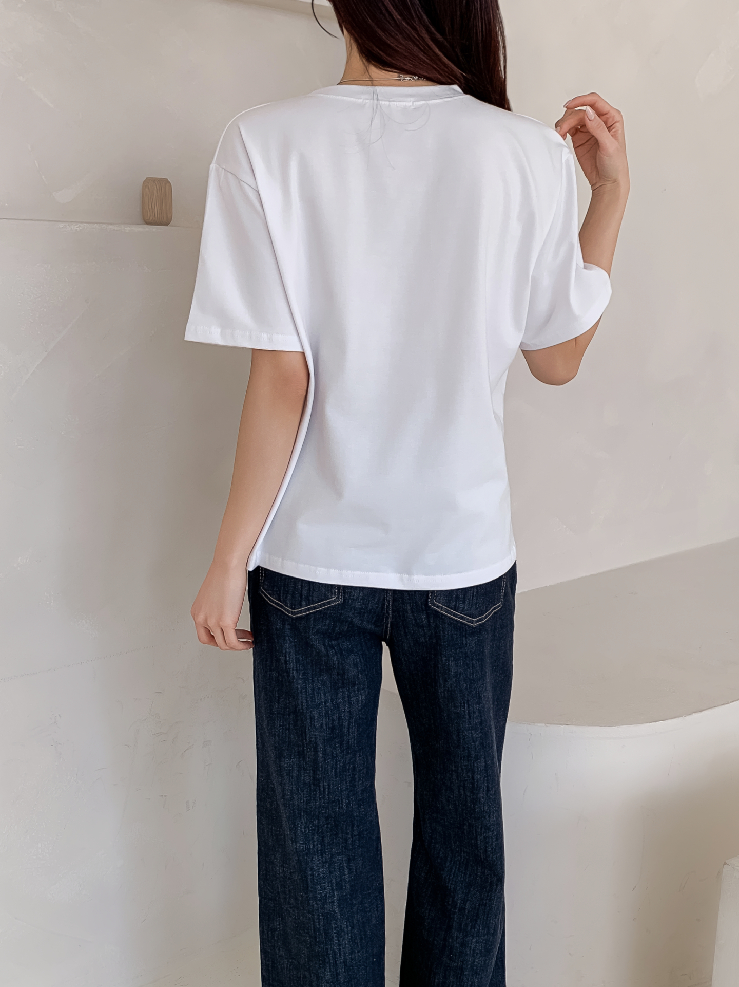 ラウンドネックルーズ半袖プリントカラーTシャツ | 詳細画像27