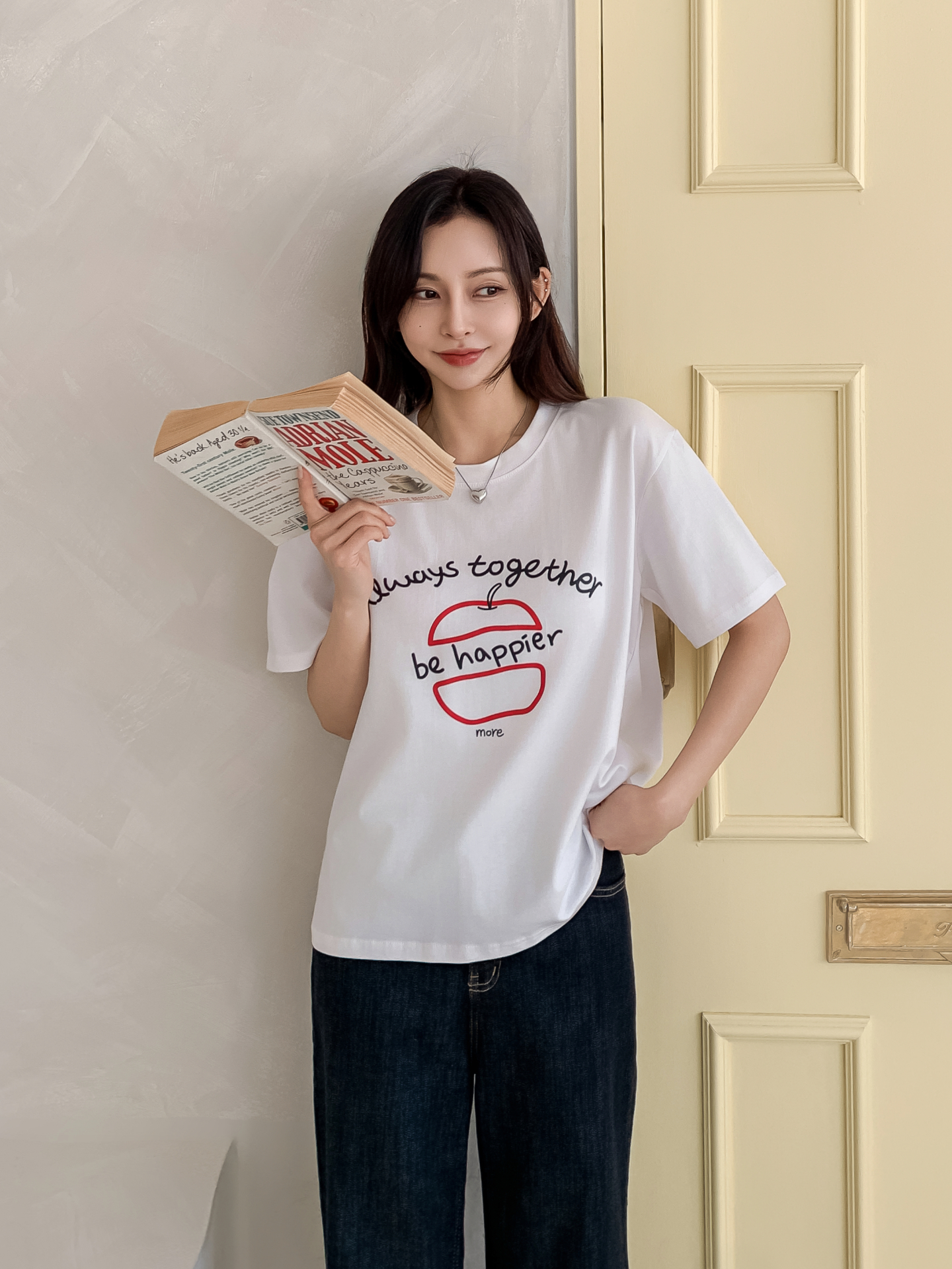 ラウンドネックルーズ半袖プリントカラーTシャツ | 詳細画像28