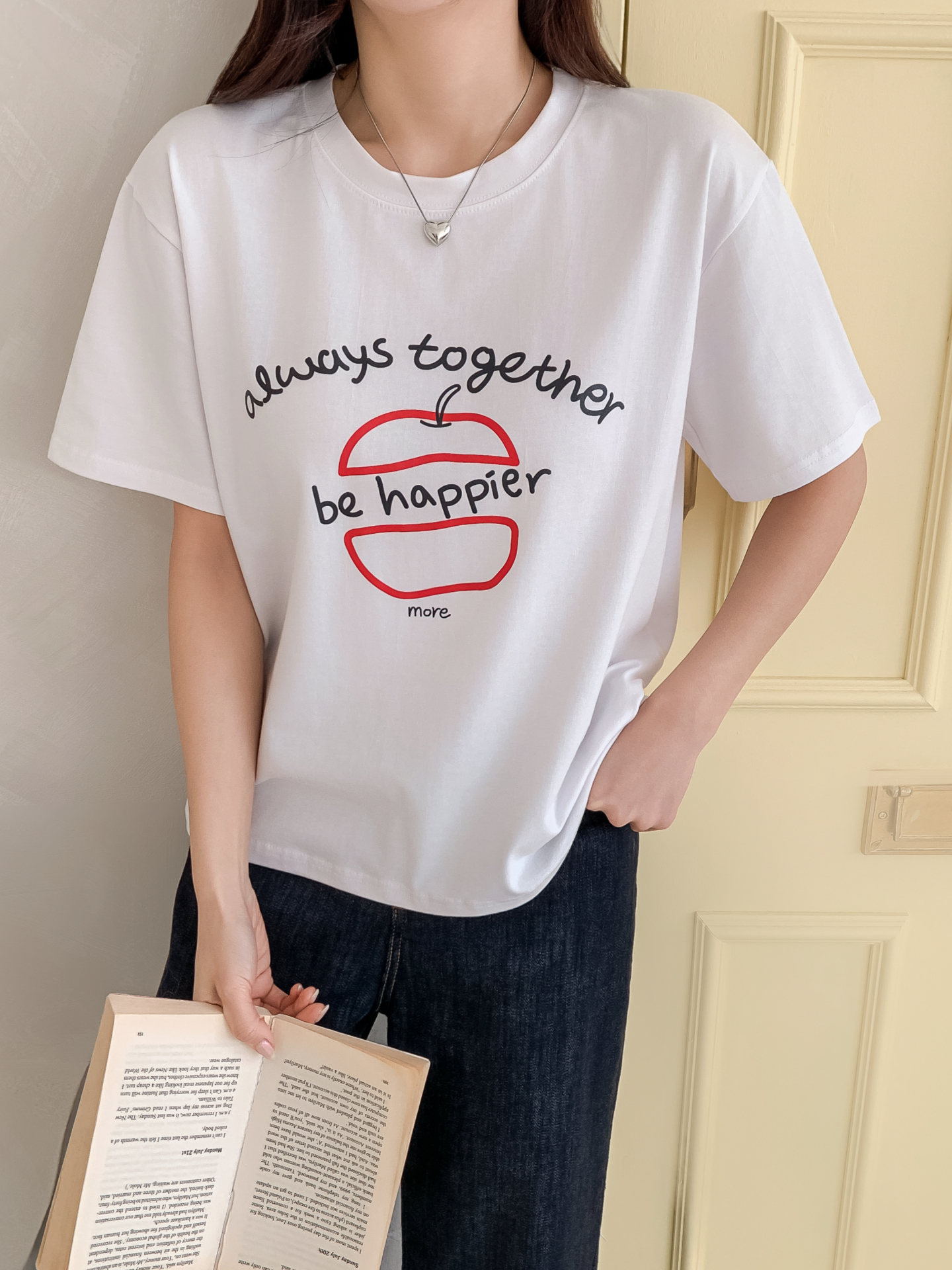 ラウンドネックルーズ半袖プリントカラーTシャツ | 詳細画像29