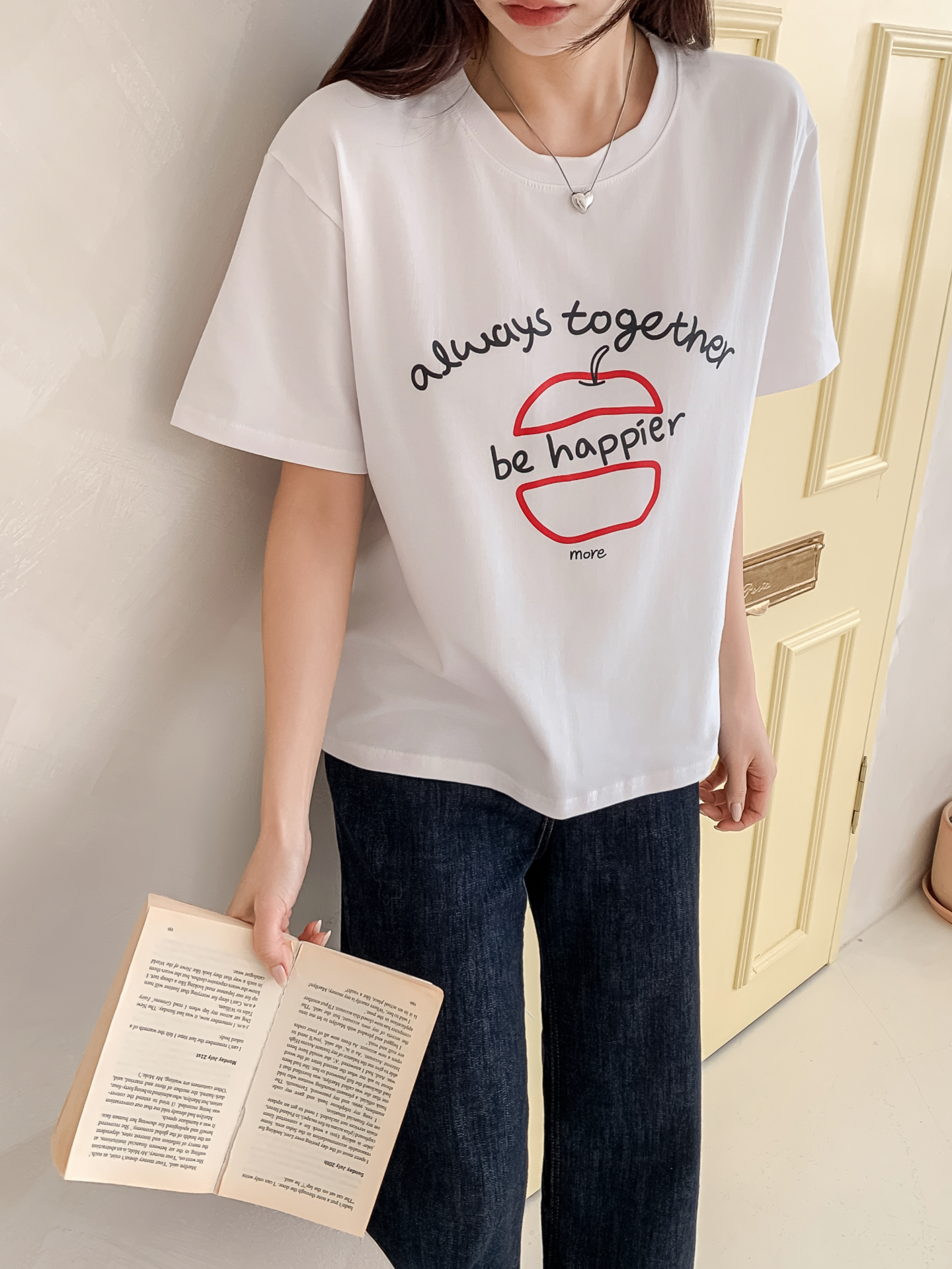 ラウンドネックルーズ半袖プリントカラーTシャツ | 詳細画像30