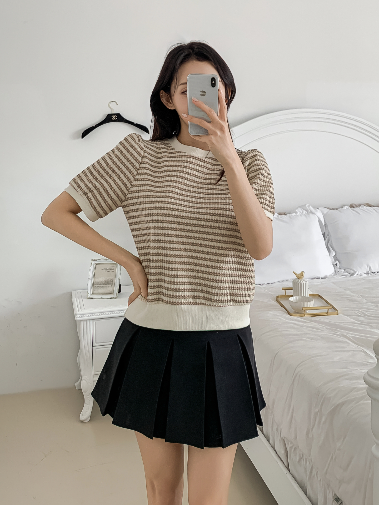 ラウンドネック半袖ボーダーカラーニット | 詳細画像21