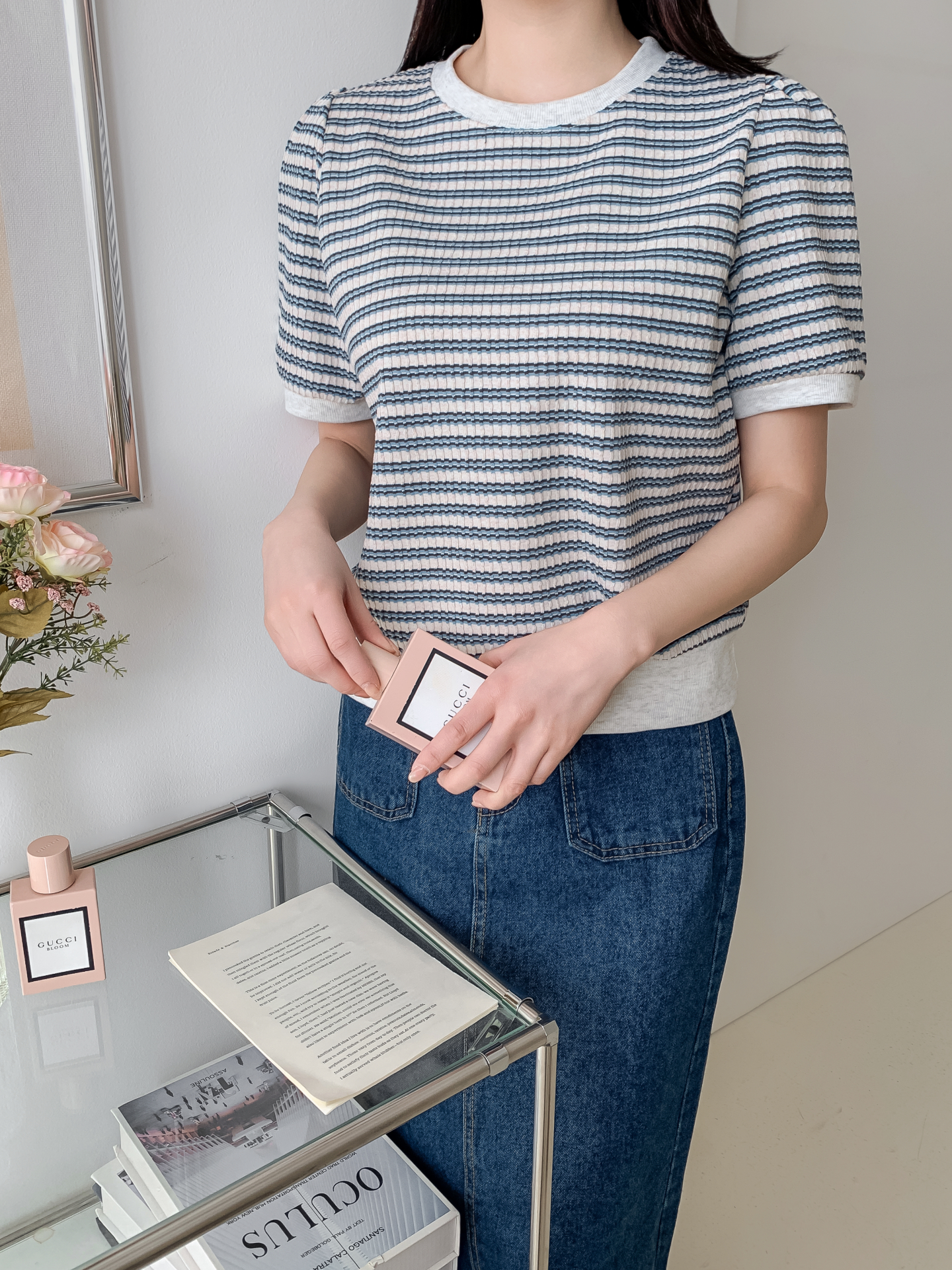 ラウンドネック半袖ボーダーカラーニット | 詳細画像27