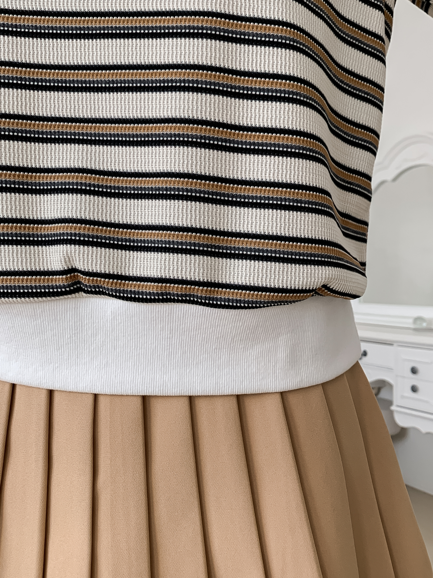 ラウンドネック長袖ボーダーカラーニット | 詳細画像24