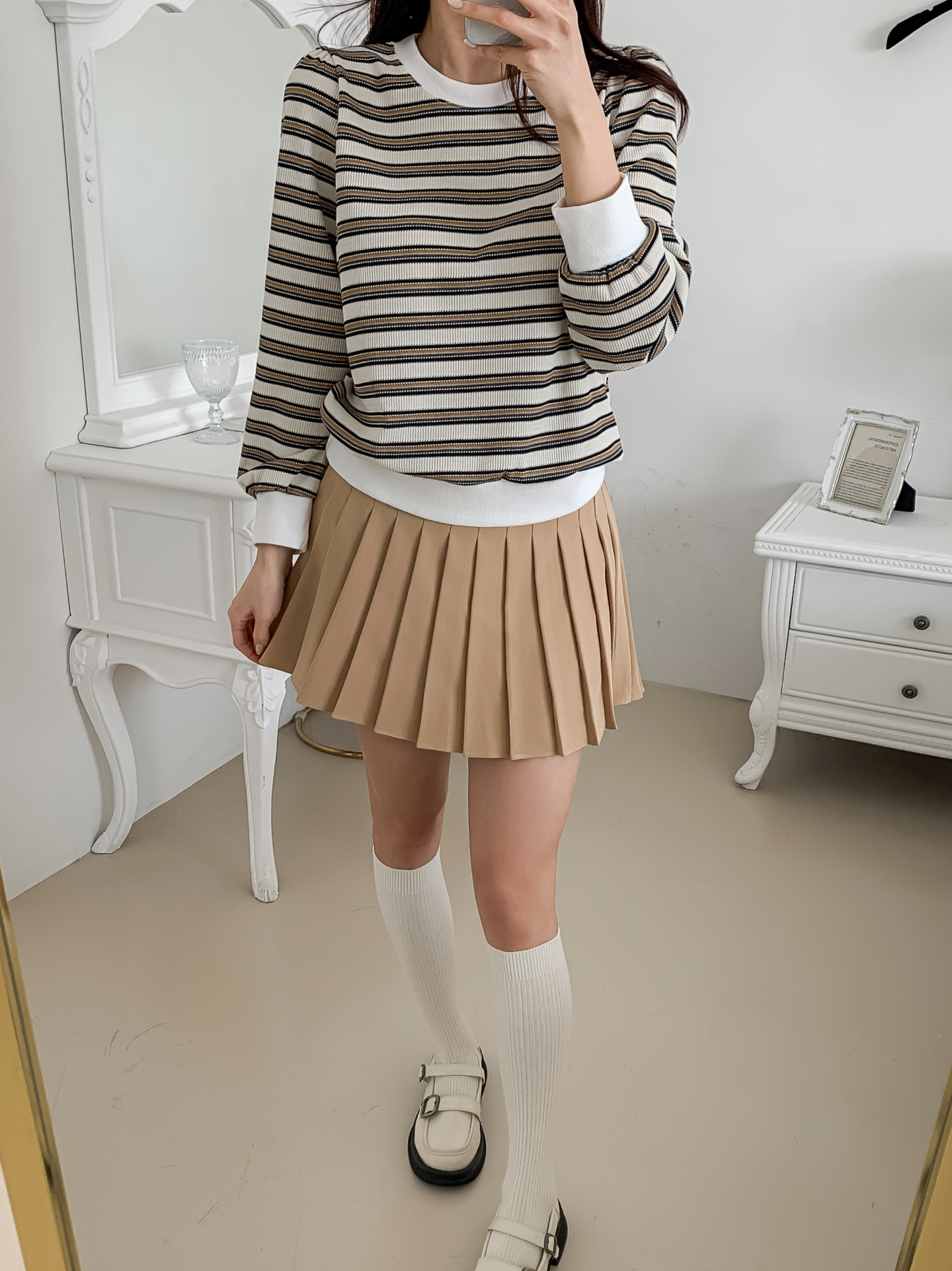 ラウンドネック長袖ボーダーカラーニット | 詳細画像18