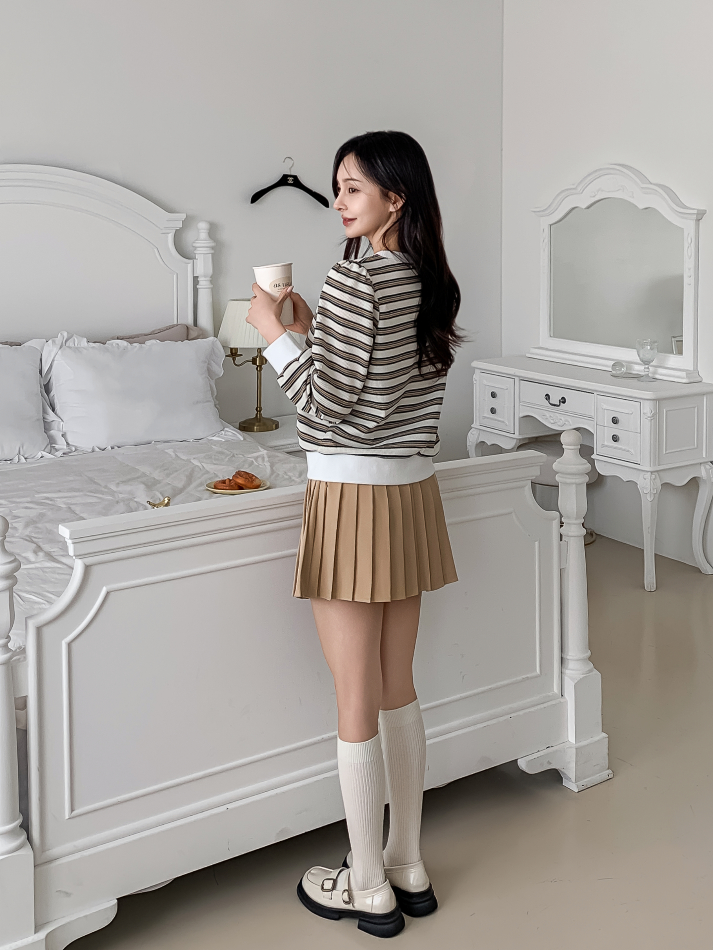 ラウンドネック長袖ボーダーカラーニット | 詳細画像6