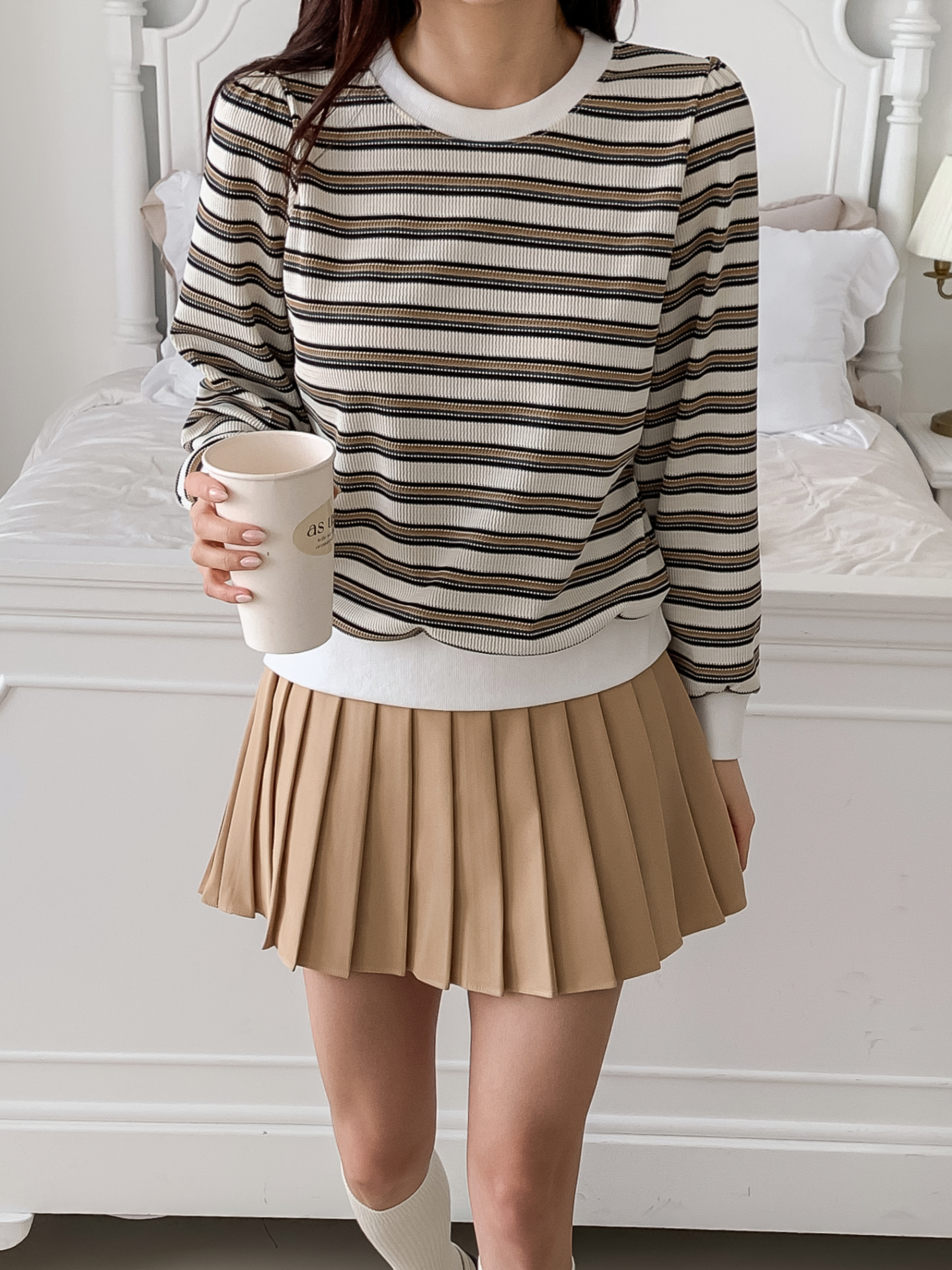 ラウンドネック長袖ボーダーカラーニット | 詳細画像22