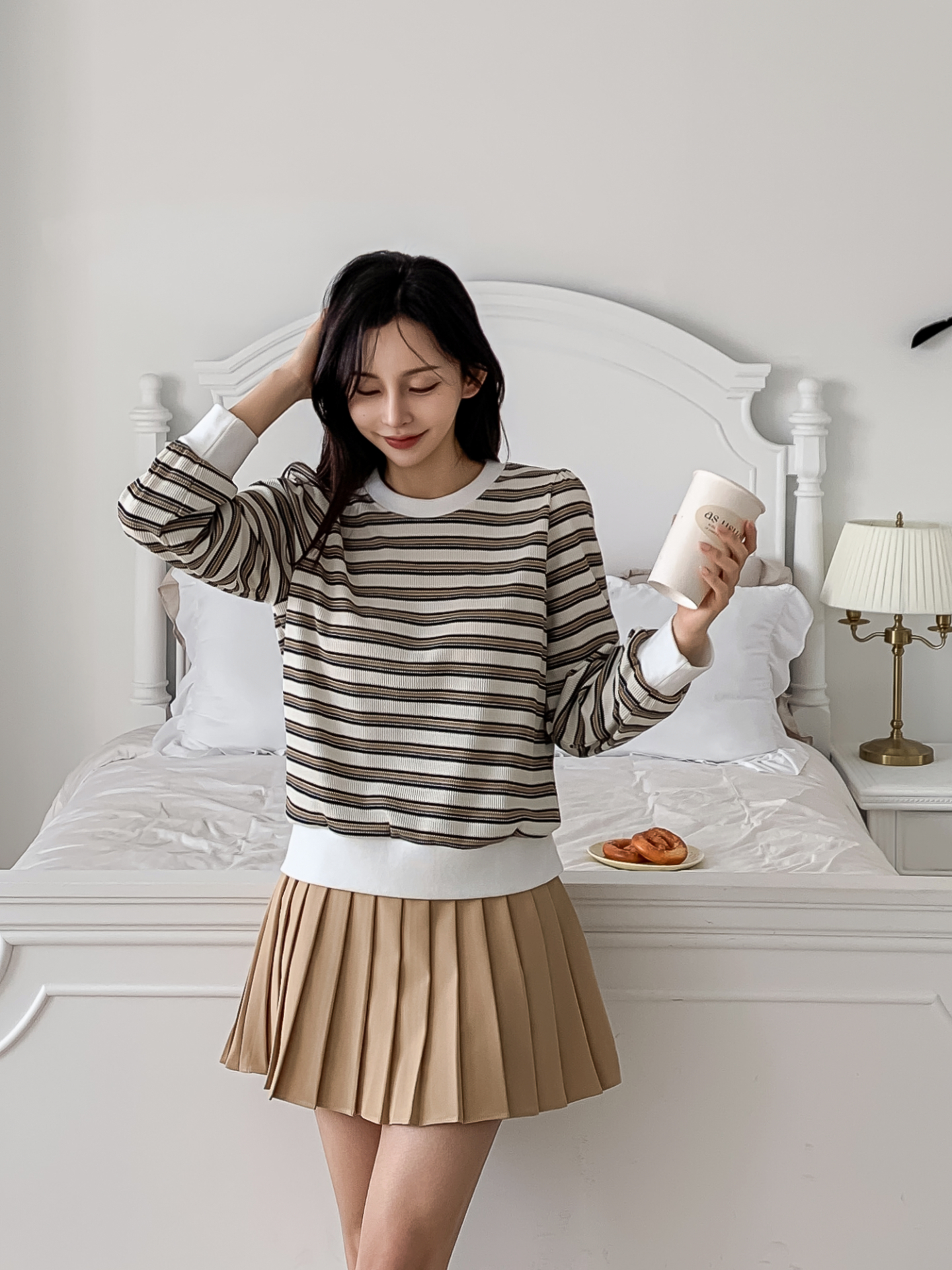 ラウンドネック長袖ボーダーカラーニット | 詳細画像8