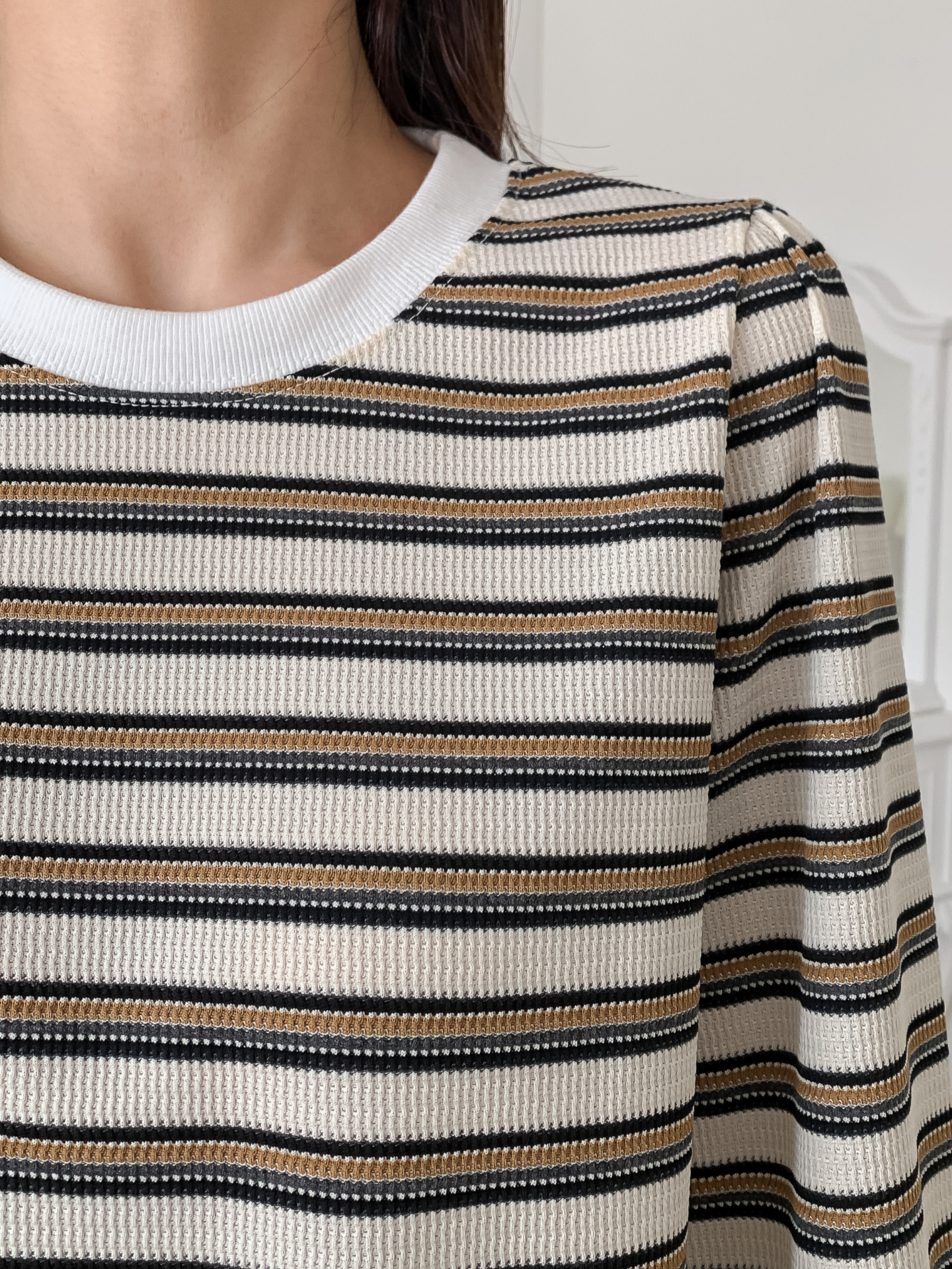ラウンドネック長袖ボーダーカラーニット | 詳細画像23