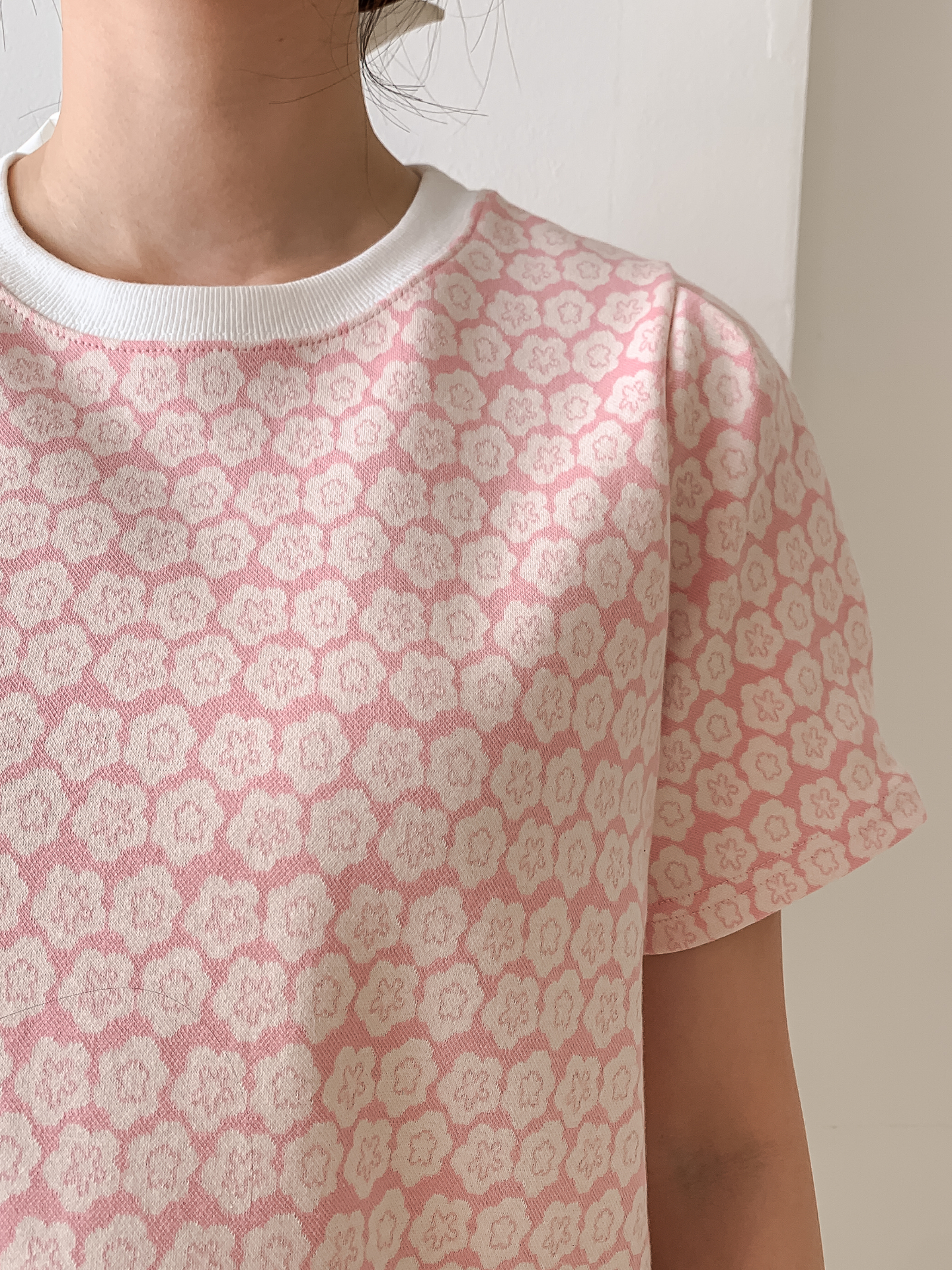 ラウンドネック半袖花柄カラーTシャツ | 詳細画像26