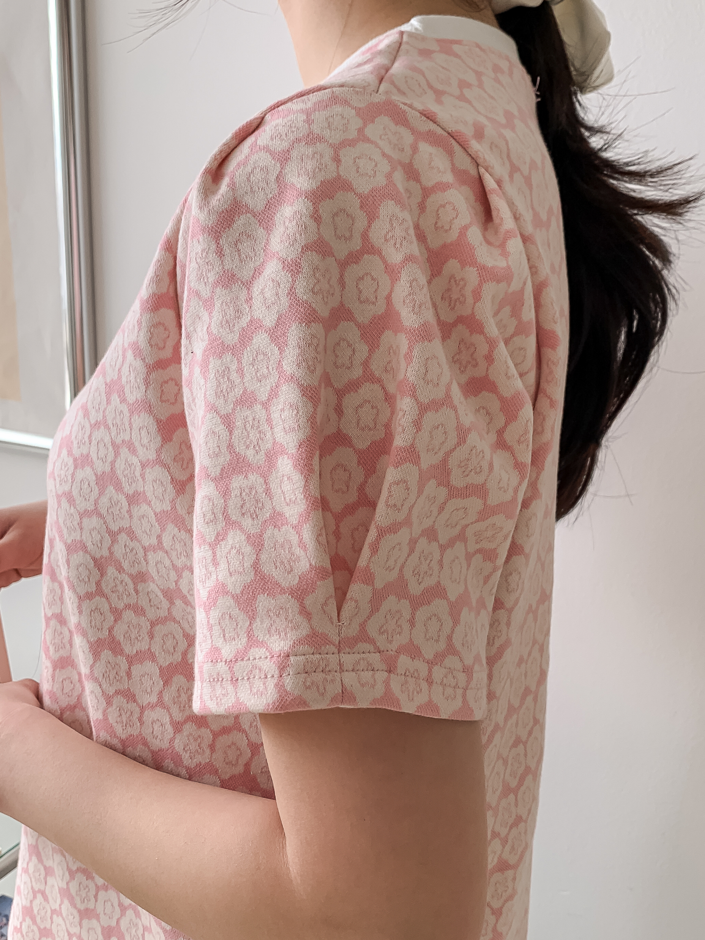 ラウンドネック半袖花柄カラーTシャツ | 詳細画像28