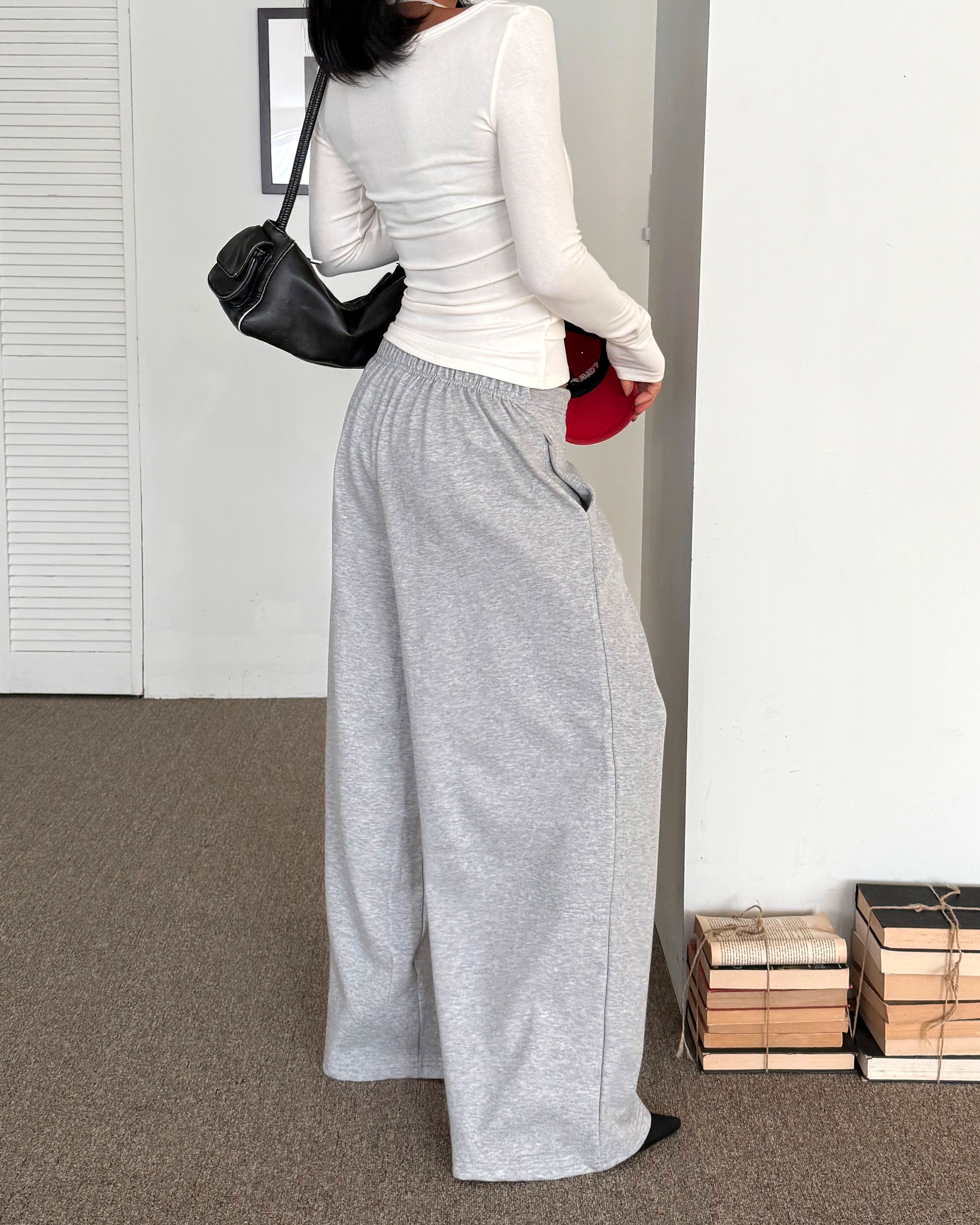 ピンタックウエストゴムロングワイド無地パンツ | 詳細画像18