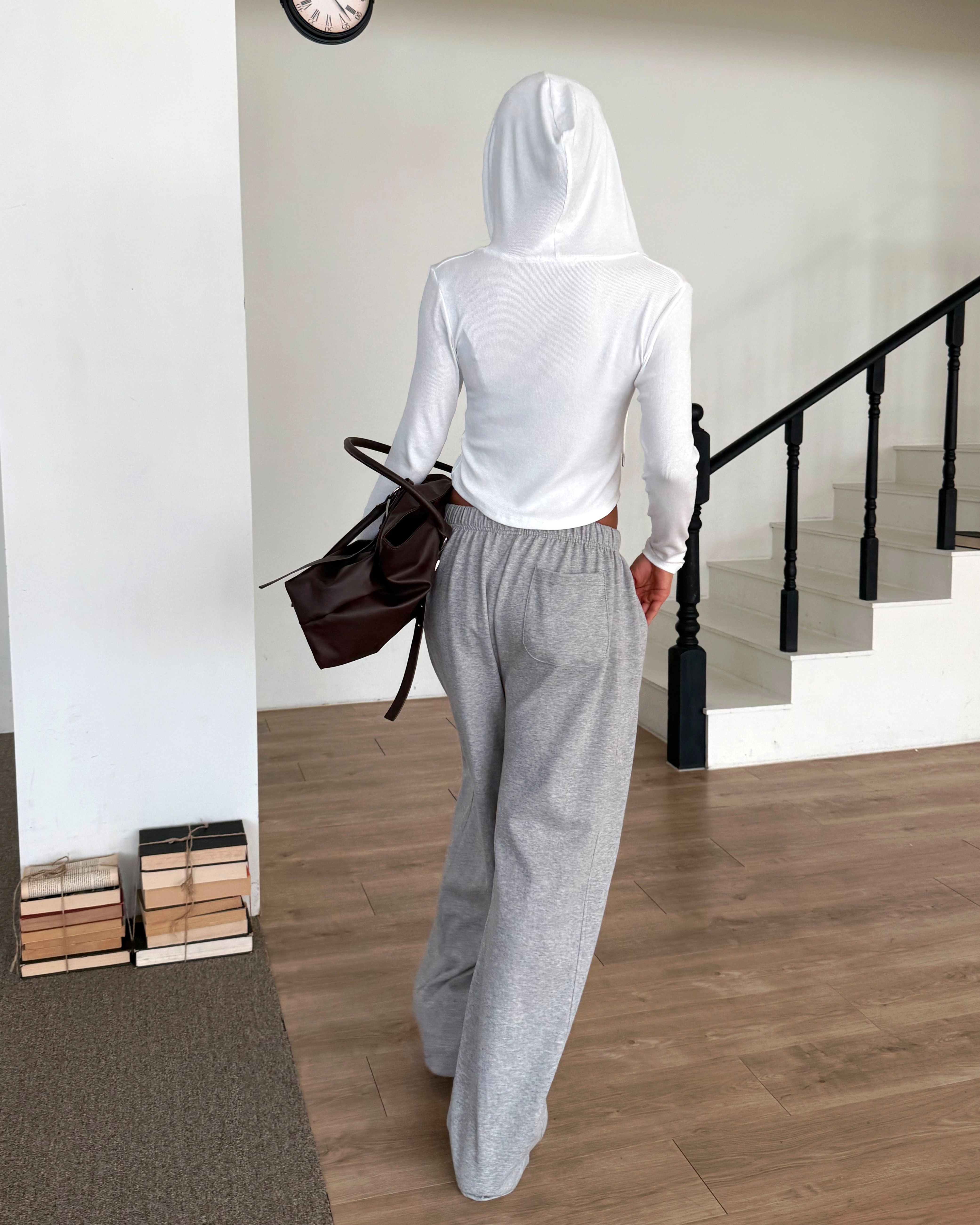 ドローストリングラインウエストゴムロングワイドバックポケット無地パンツ | 詳細画像11