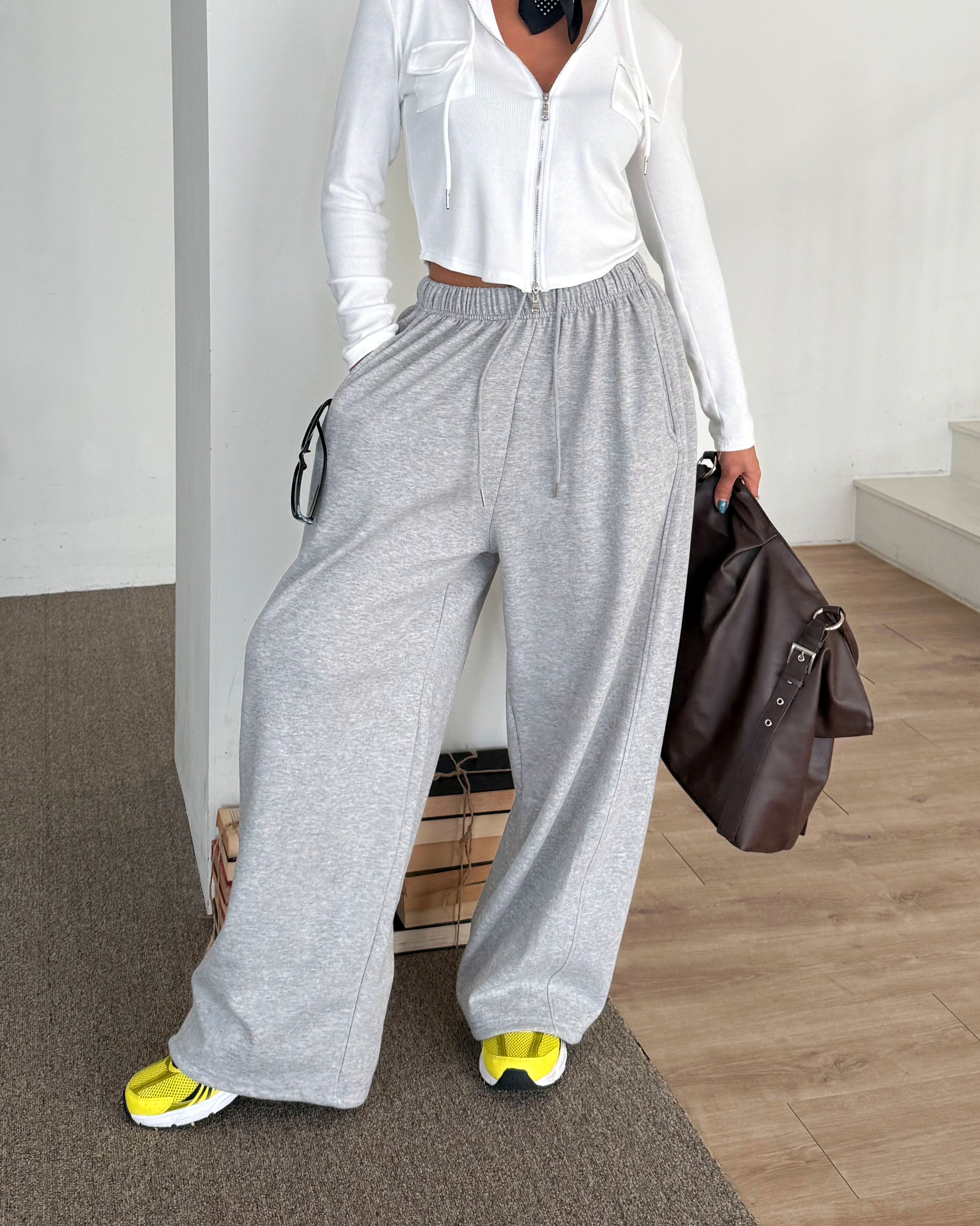 ドローストリングラインウエストゴムロングワイドバックポケット無地パンツ | 詳細画像12