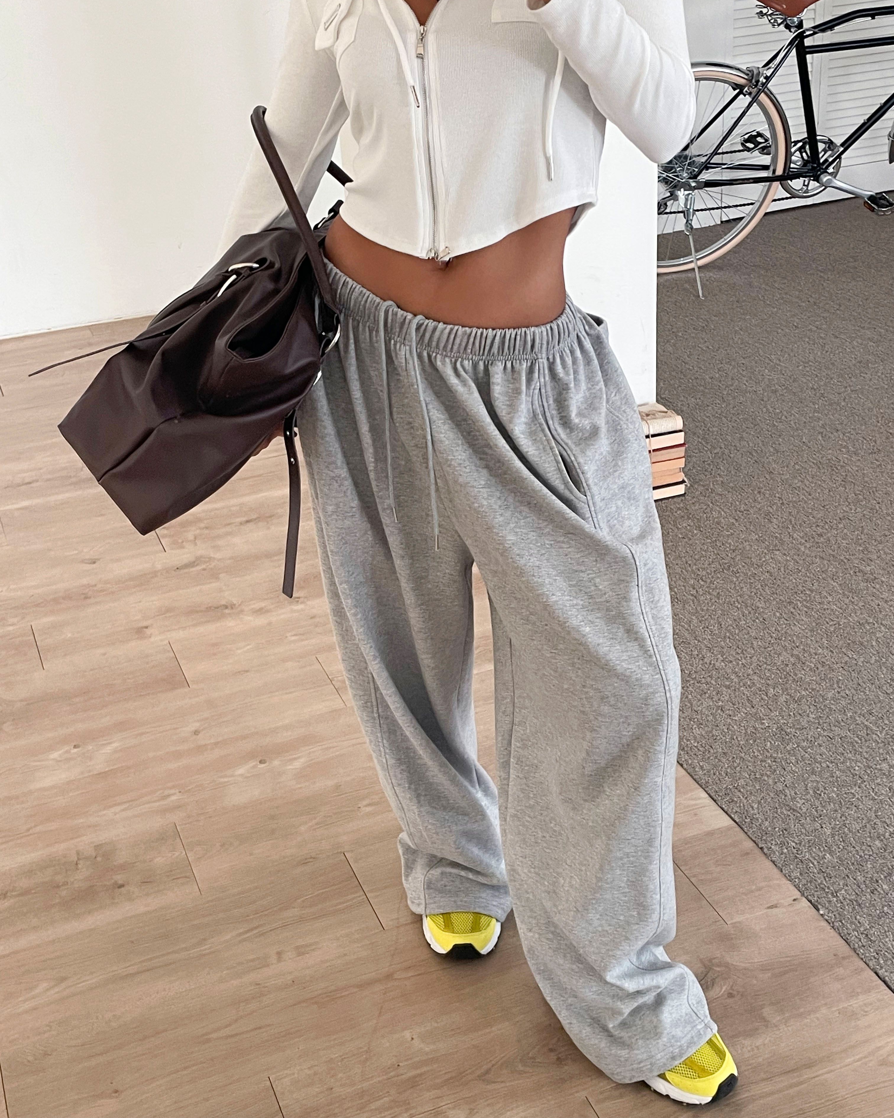 ドローストリングラインウエストゴムロングワイドバックポケット無地パンツ | 詳細画像15