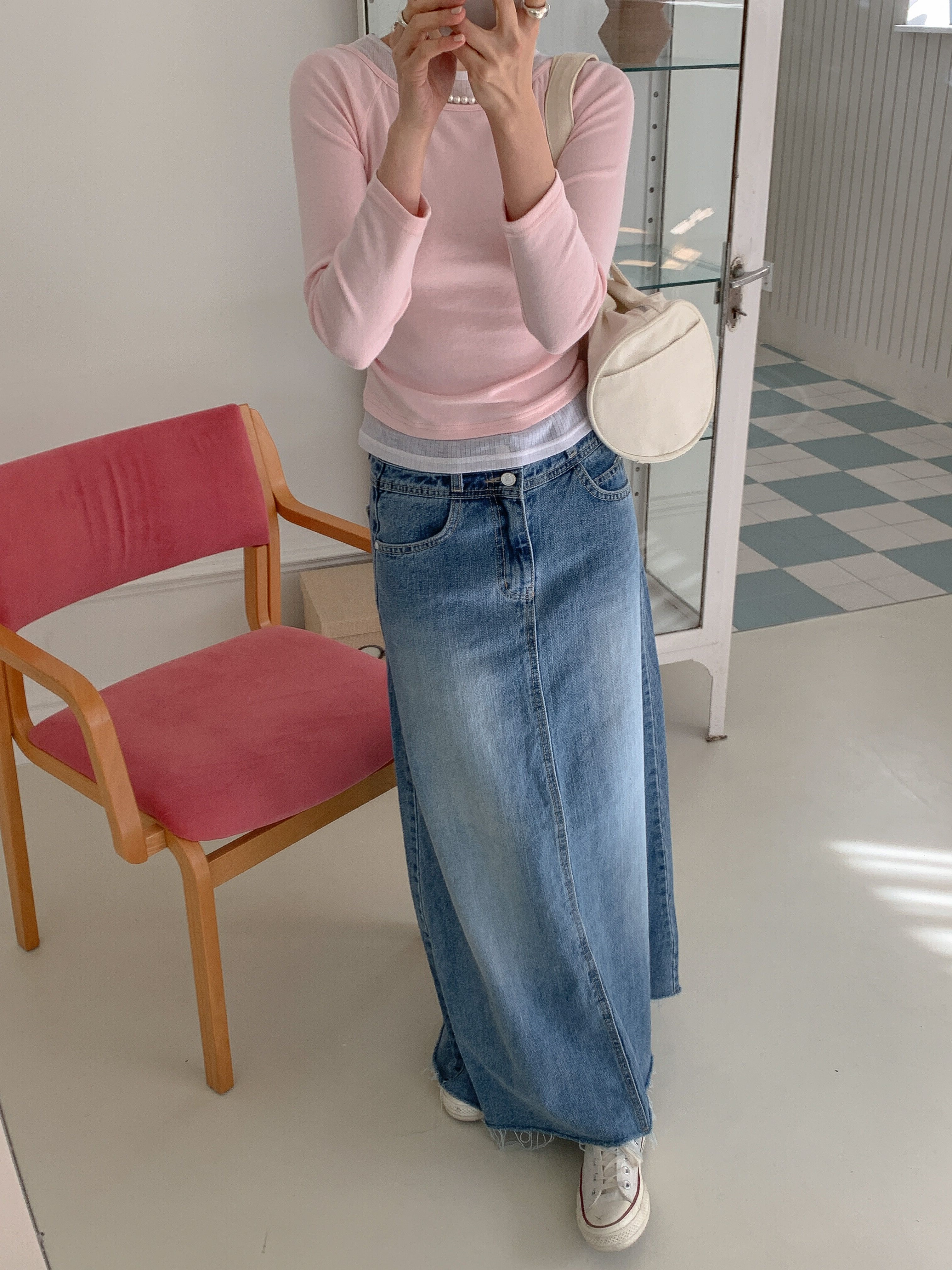 コンビボートネックシャーリングラグランレイヤード風長袖無地Tシャツ | 詳細画像10