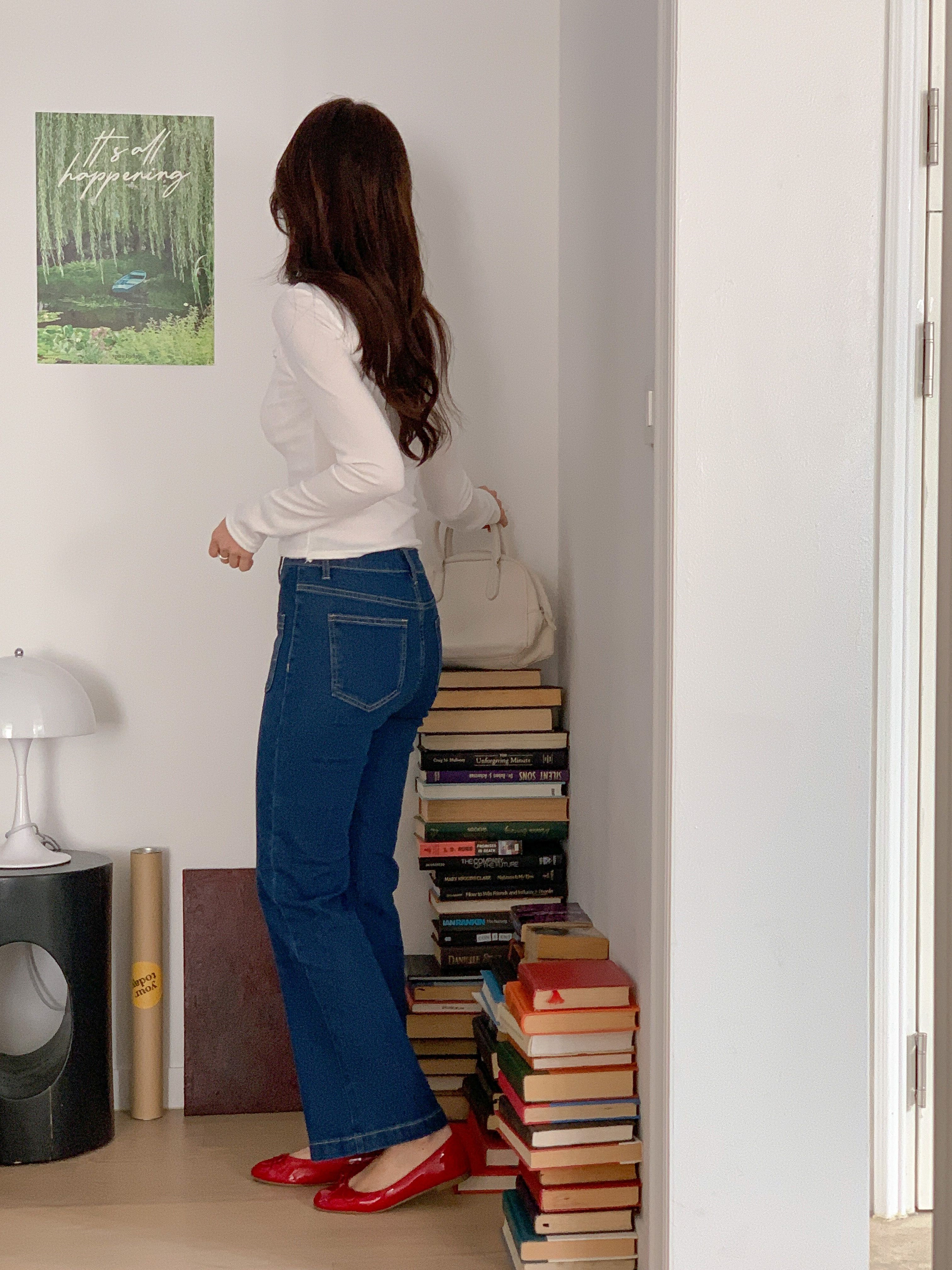 レースリボンボタンストラップUネックレイヤード風長袖ギャザーTシャツ | 詳細画像20