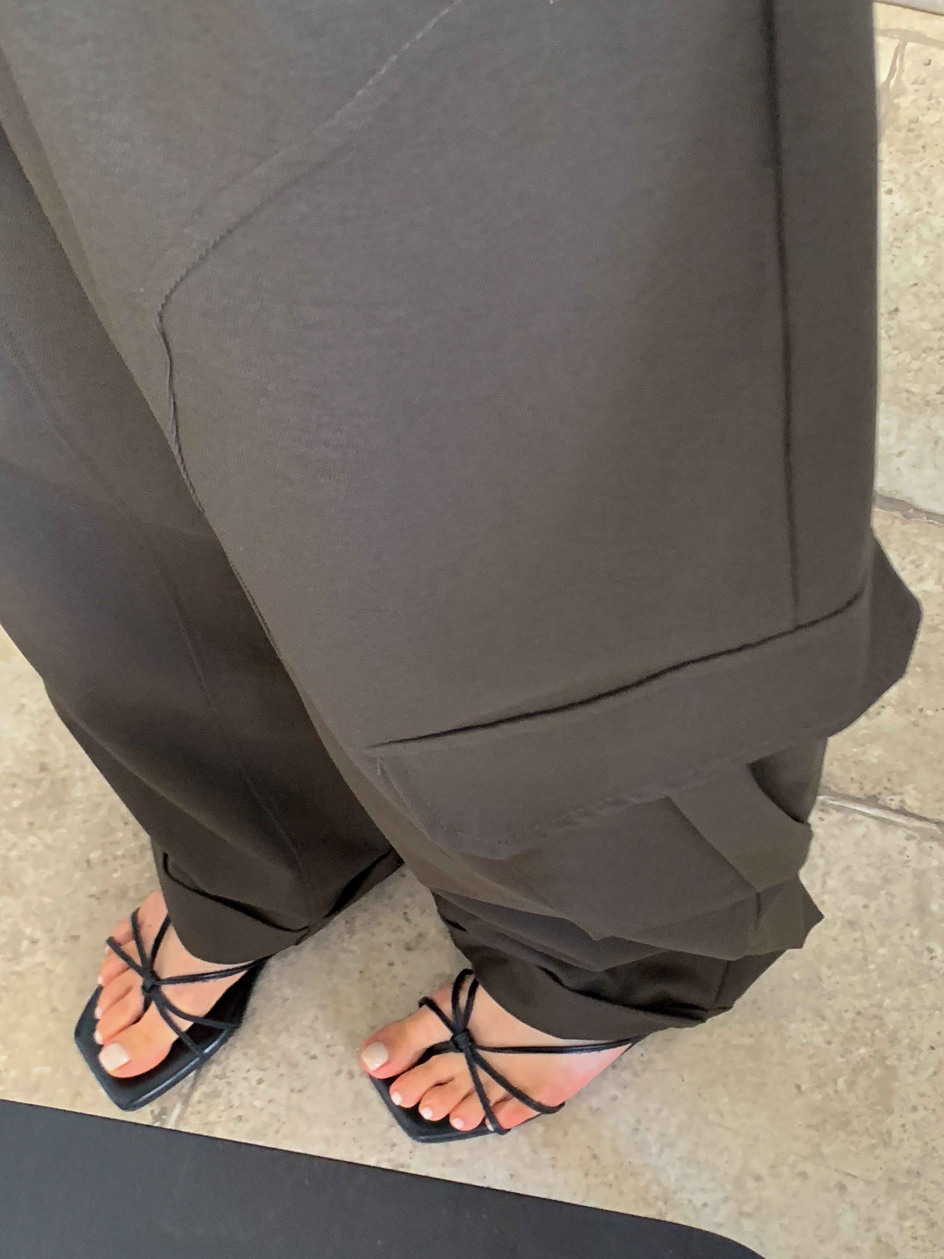 シャーリングポケットラインウエストゴムカーゴロング無地パンツ | 詳細画像13