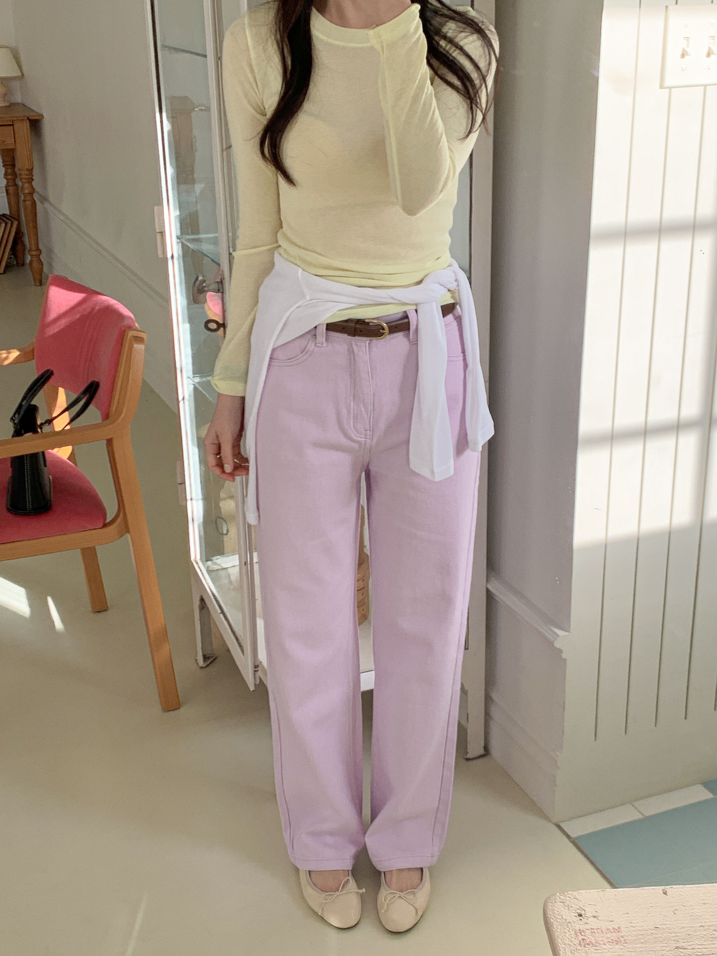 ラウンドネックスリム長袖無地Tシャツ | 詳細画像9