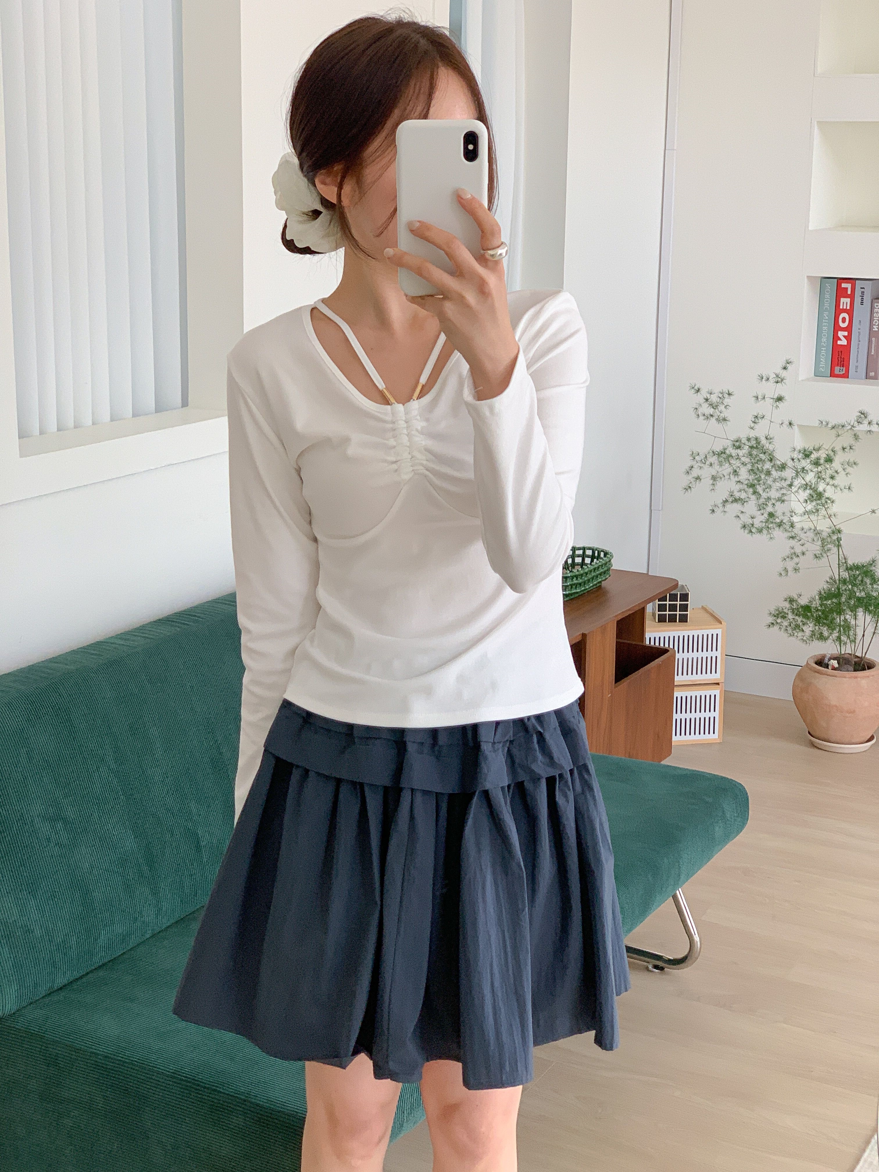 ラウンドネックシャーリング長袖無地Tシャツ | 詳細画像13