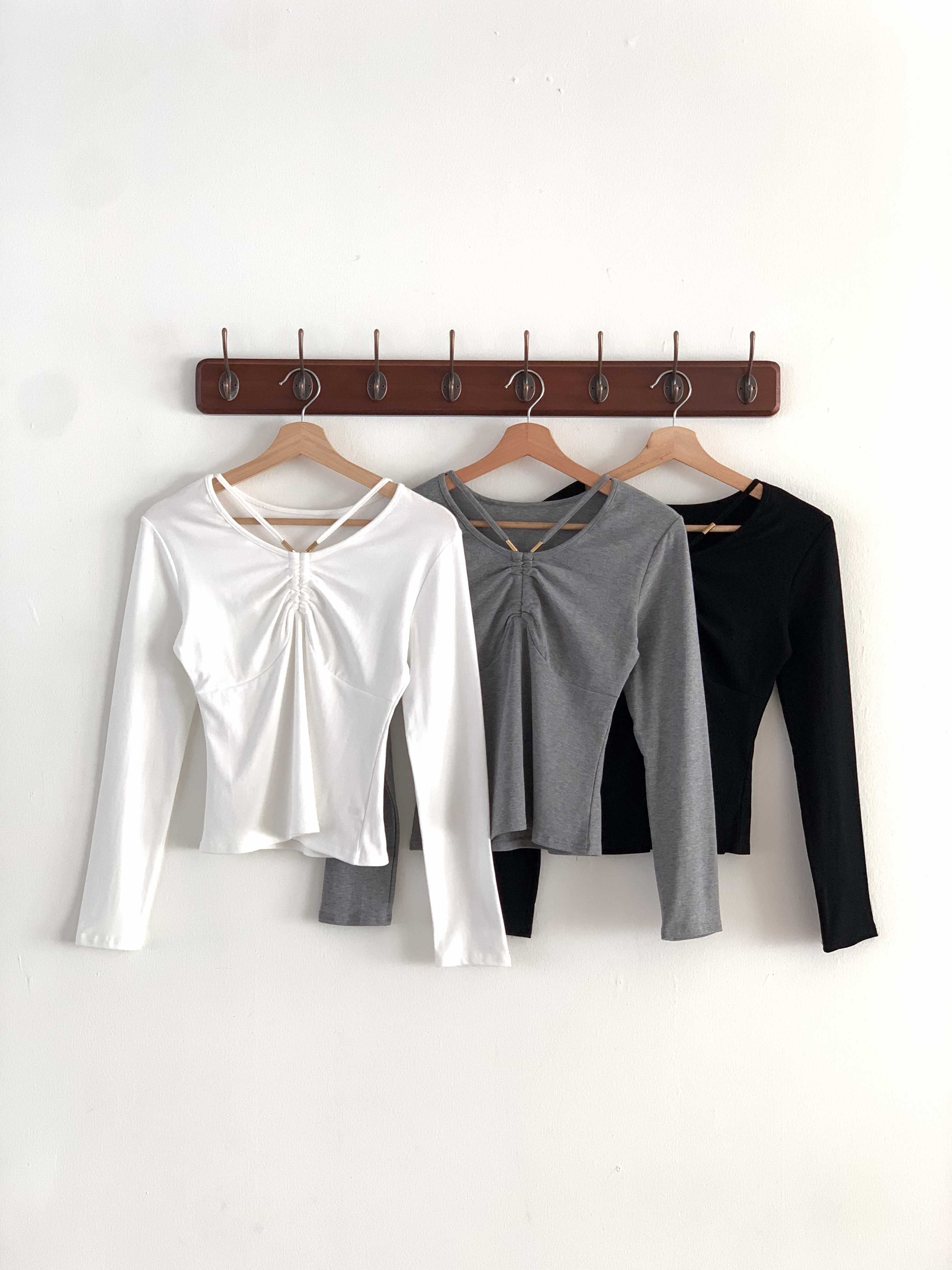 ラウンドネックシャーリング長袖無地Tシャツ | 詳細画像21