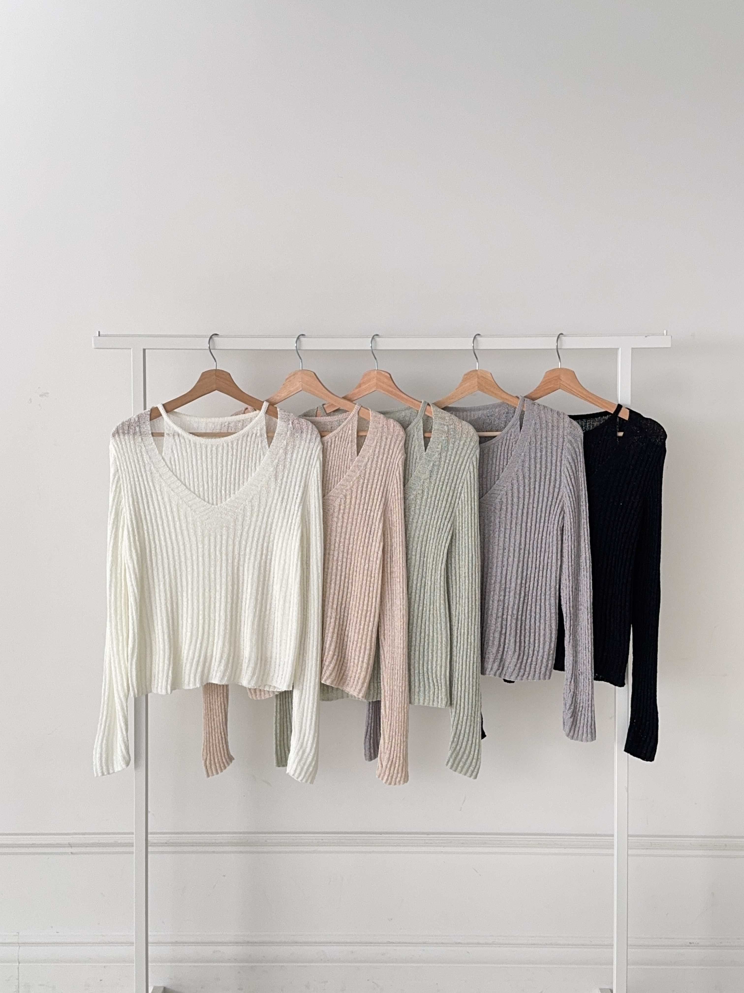 ラウンドネックルーズ長袖ハーフ無地ニット | 詳細画像19