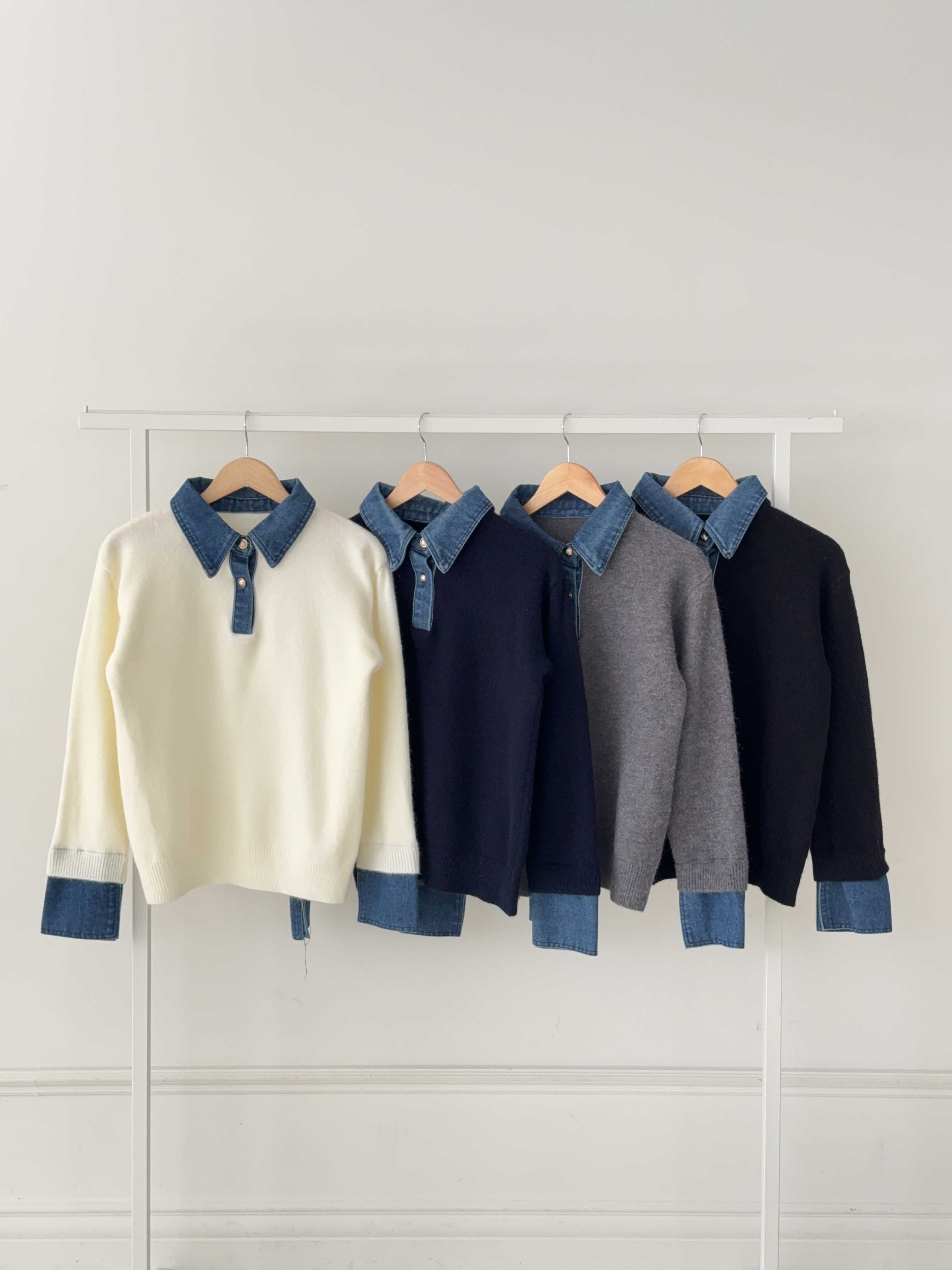 コンビカラーハーフボタンルーズ長袖ニット | 詳細画像21