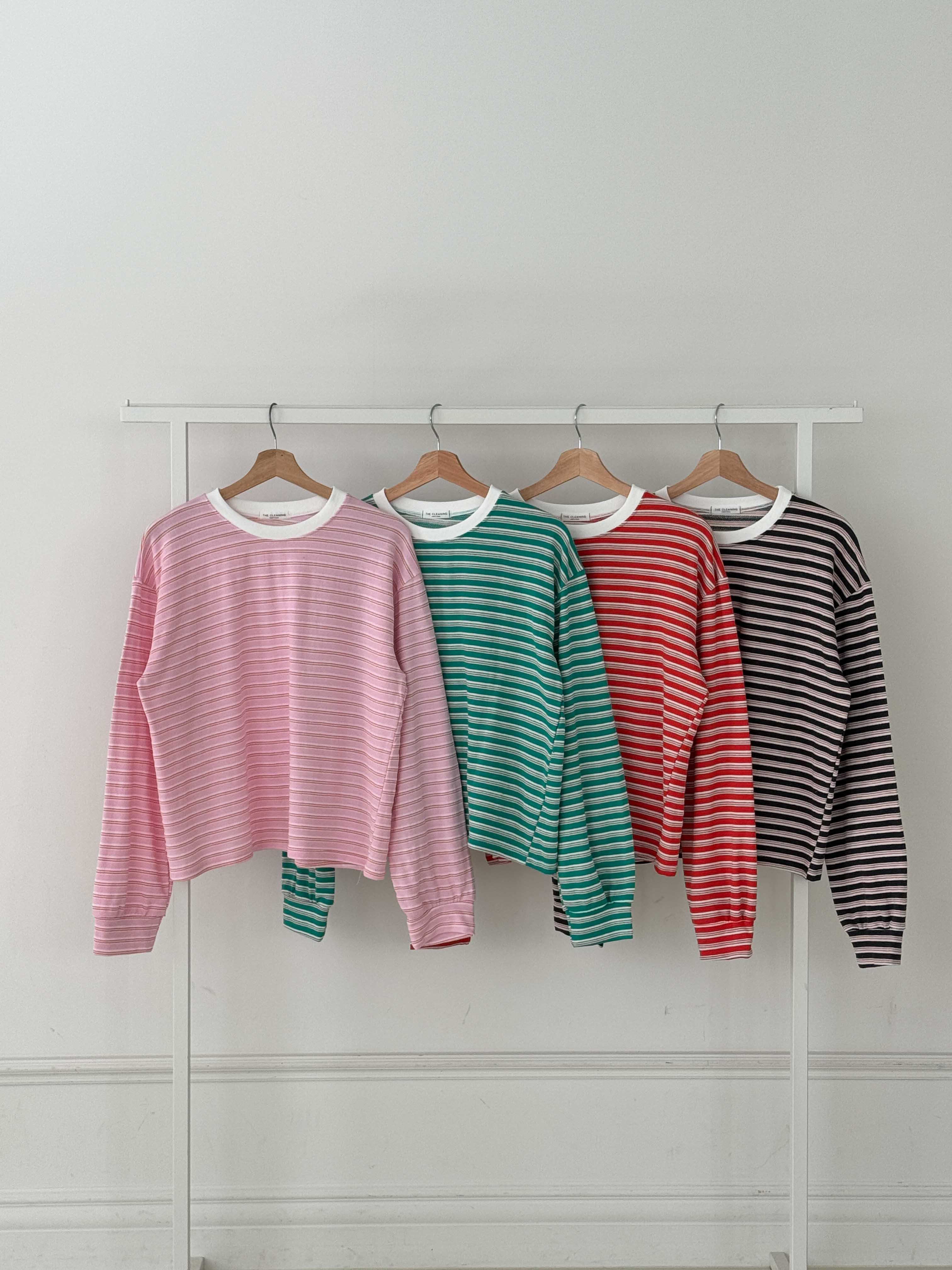 コットンラウンドネックルーズ長袖ボーダースウェット | 詳細画像22