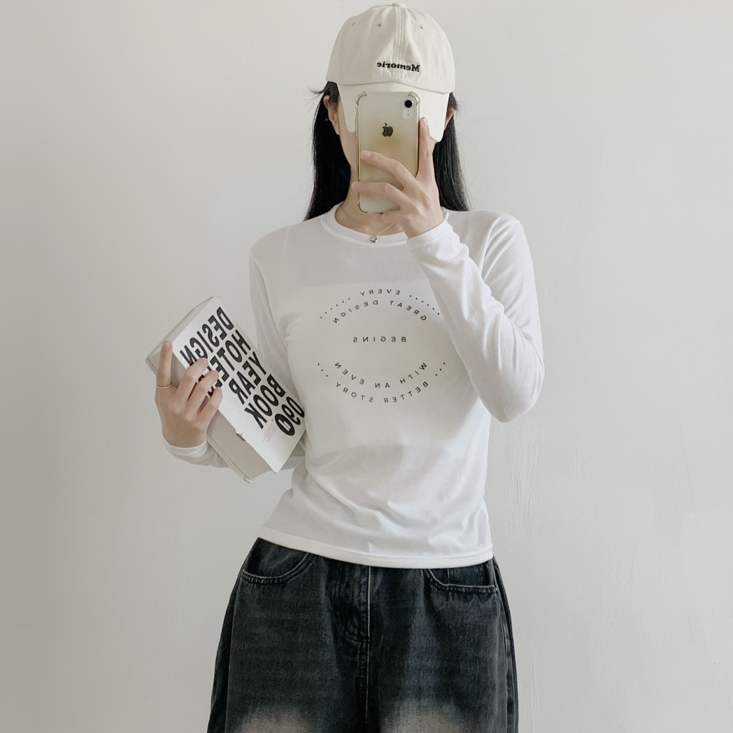 ラウンドネックベーシック長袖ロゴTシャツ | 詳細画像8