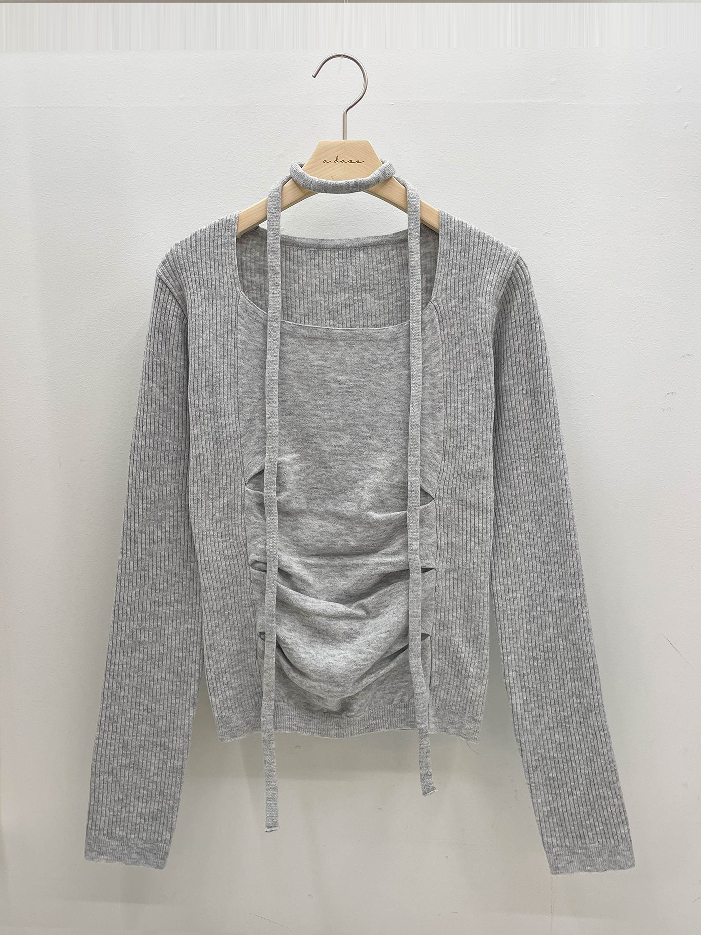 ラウンドネックベーシック長袖ニットマフラー付 | 詳細画像18